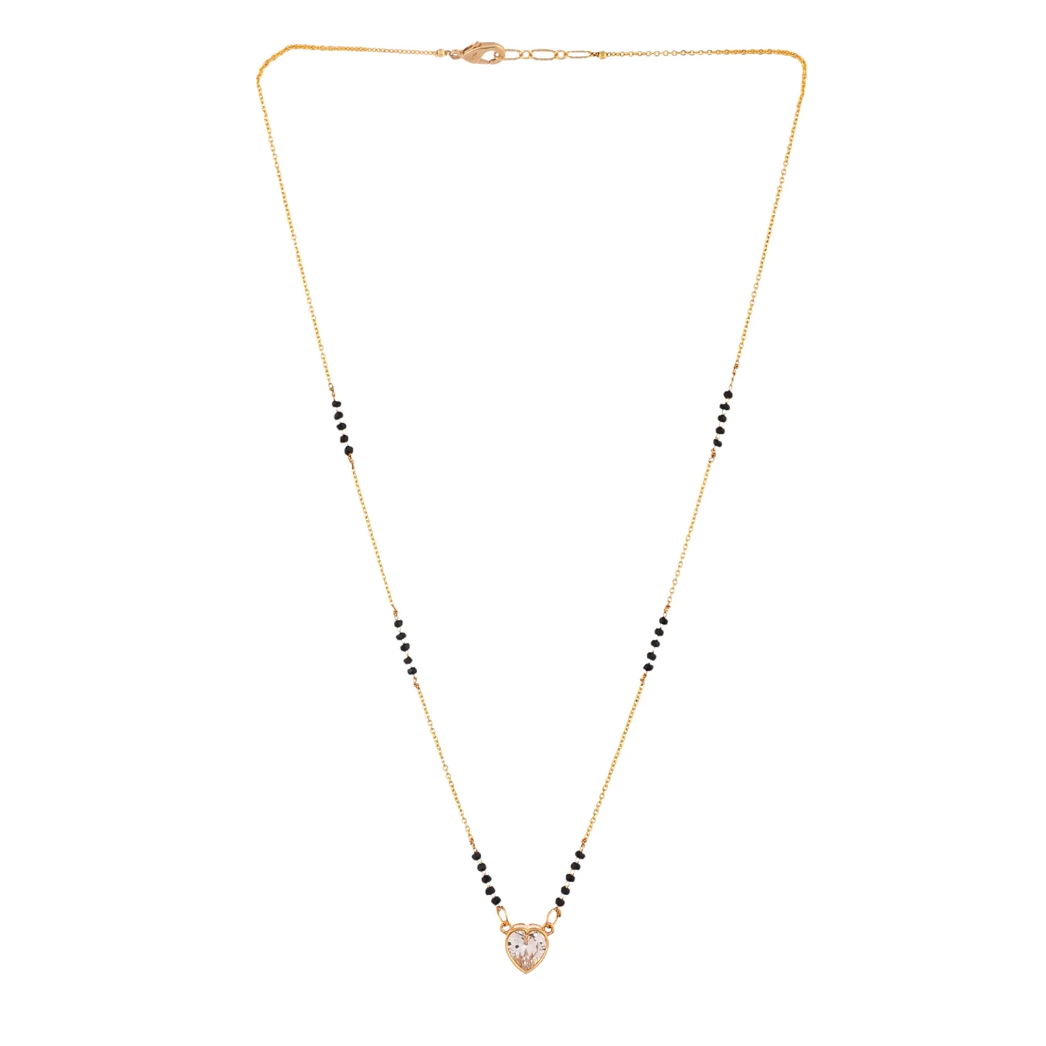 Sparkling Elegance Beaded Heart Zirconia Gems Mangalsutra - Image 4