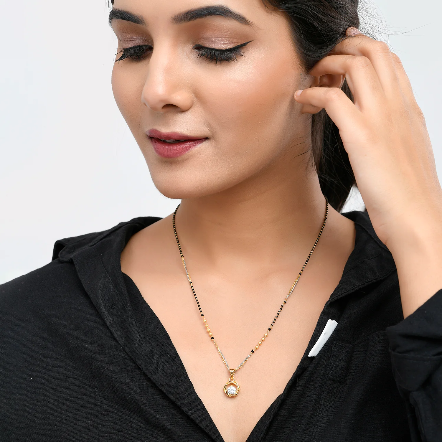 Sparkling Elegance Beaded Zirconia Gems Mangalsutra - Image 2