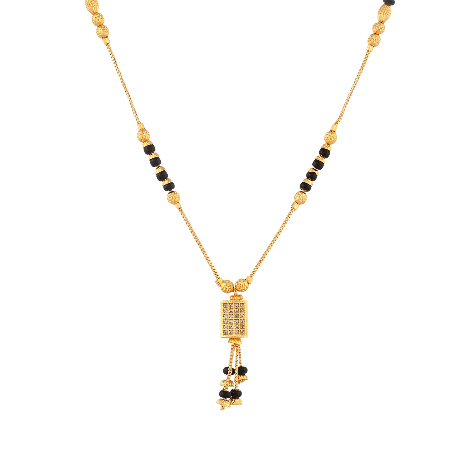 Sparkling Elegance Black Beads Zirconia Gems Mangalsutra - Image 5