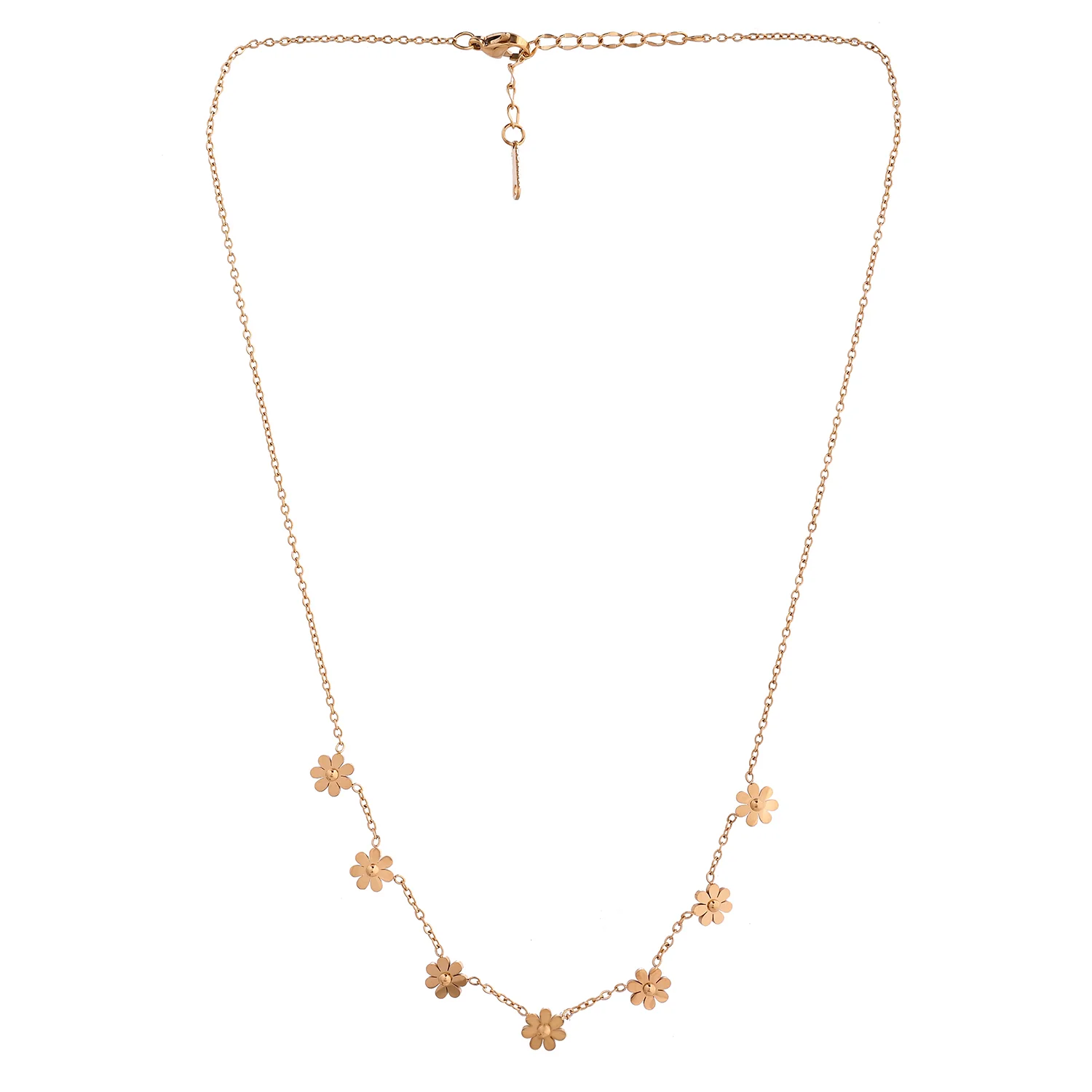 Sparkling Elegance Blossom Charm Gold Necklace - Image 4