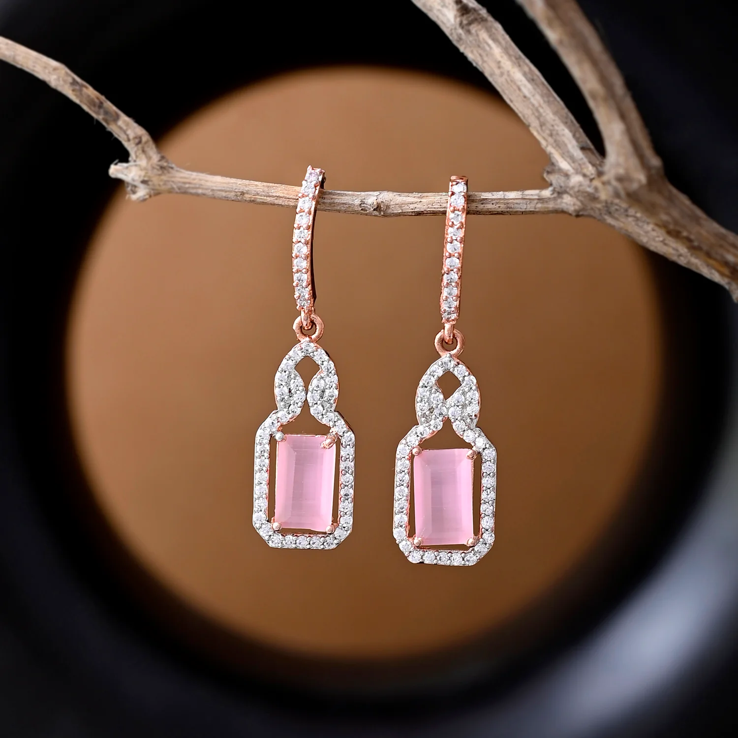 Sparkling Elegance Blushing Radiance Dangler Earrings