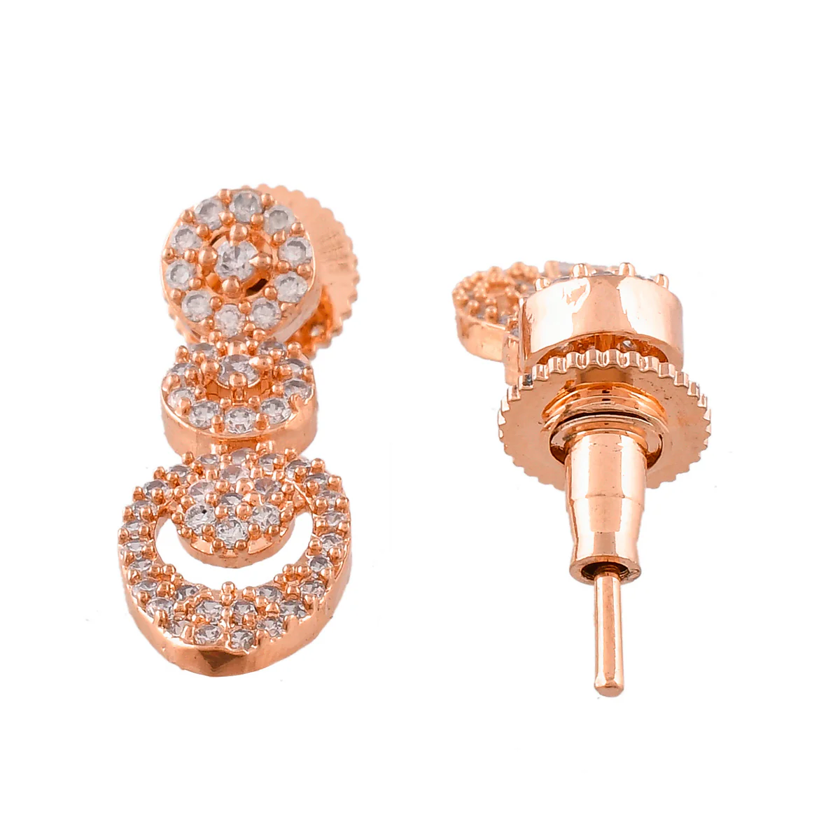 Sparkling Elegance Casual Rose Gold Plated CZ Jewellery Set - Image 6