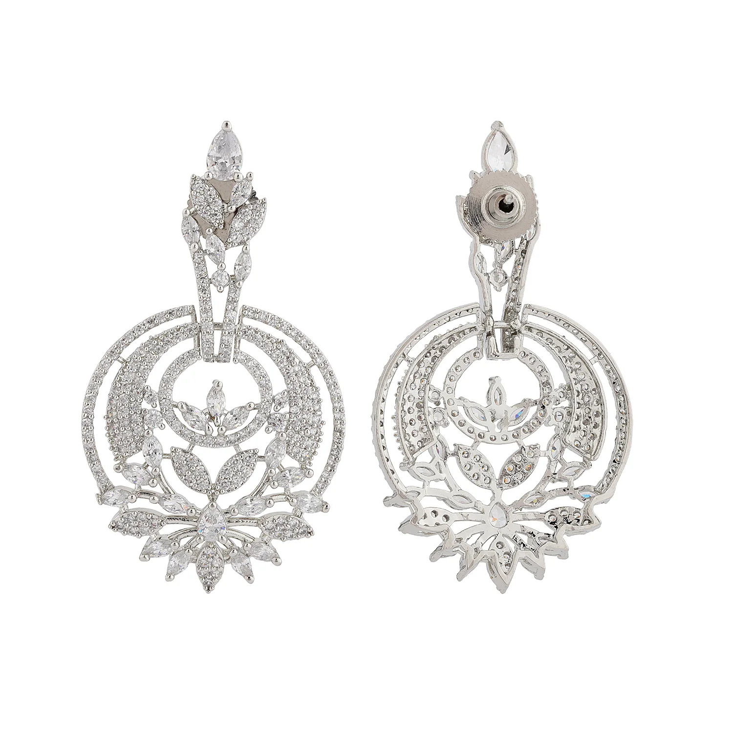 Sparkling Elegance Celestial Charm Chandbali Earrings - Image 3