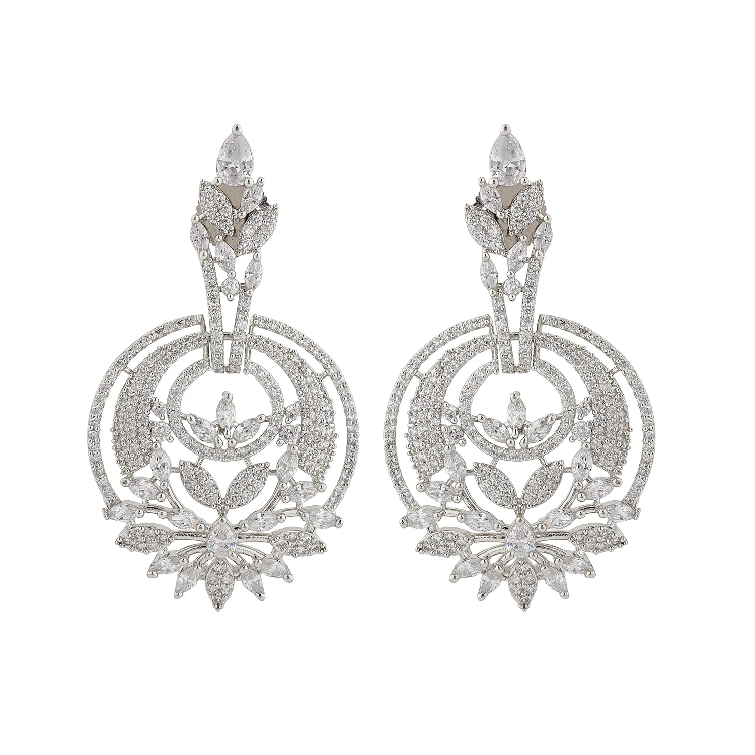 Sparkling Elegance Celestial Charm Chandbali Earrings - Image 4