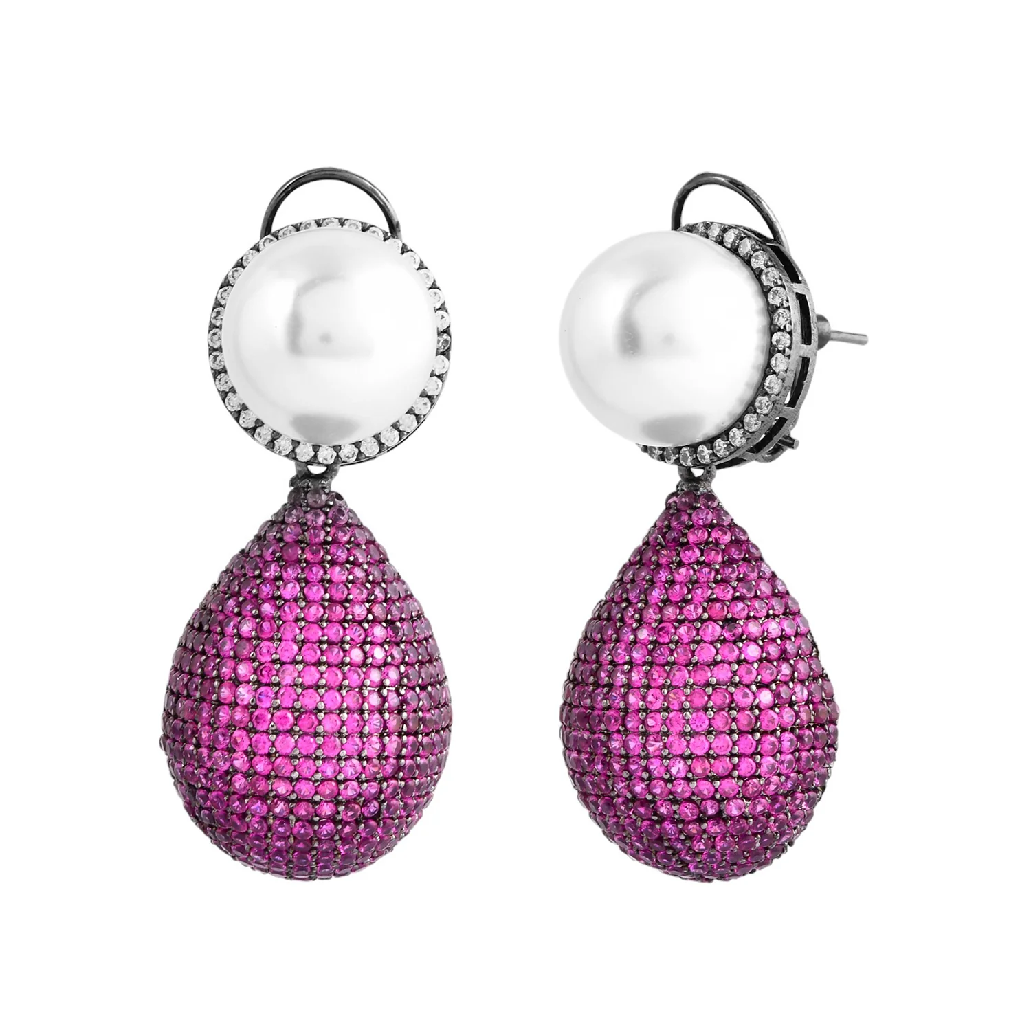 Sparkling Elegance Celestial Charms American Diamond Purple Dangler Earrings - Image 3