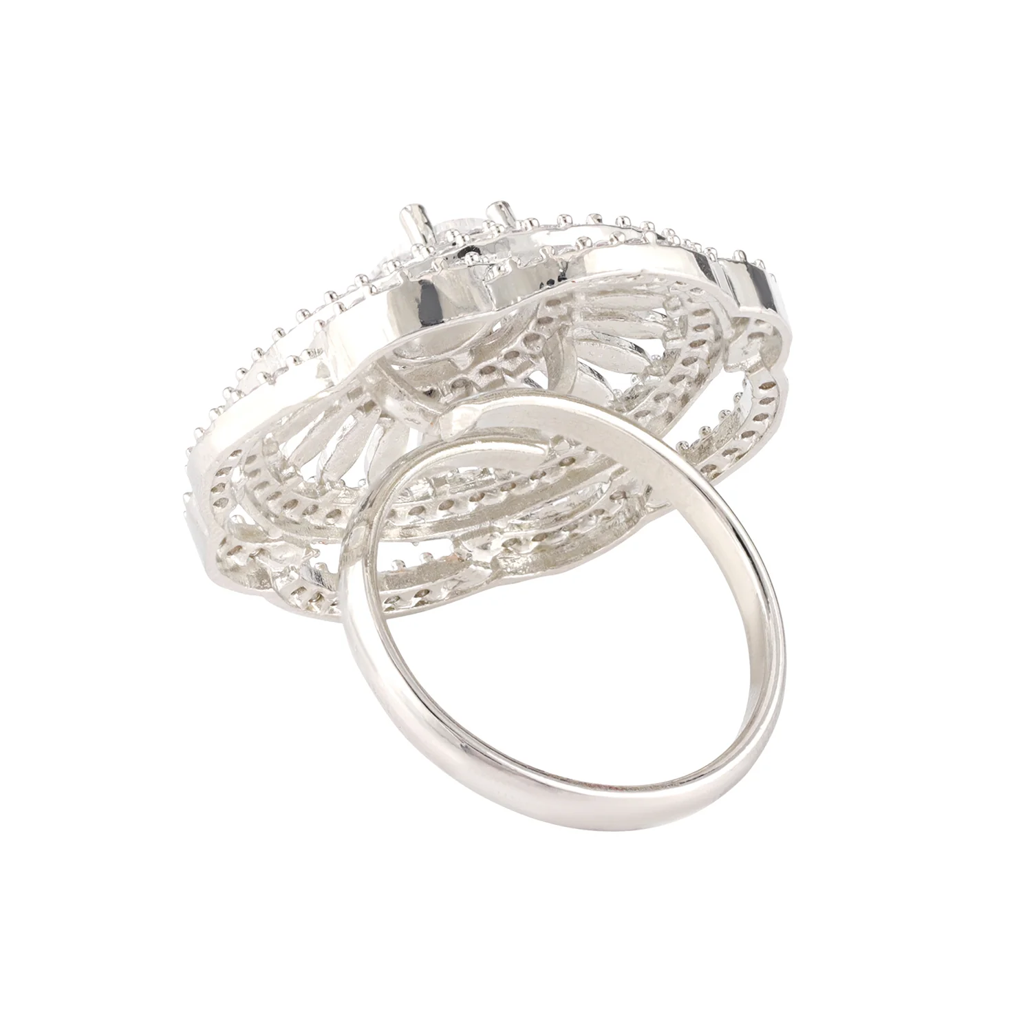 Sparkling Elegance Celestial Dome American Diamond Ring - Image 5
