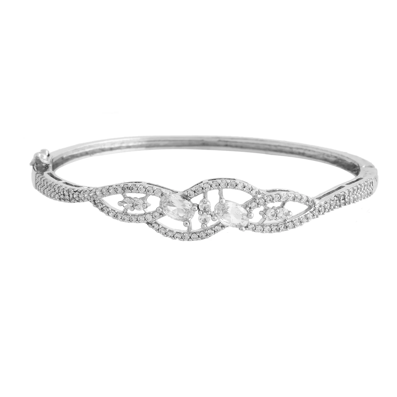 Sparkling Elegance Celestial Petals American Diamond Bracelet - Image 3
