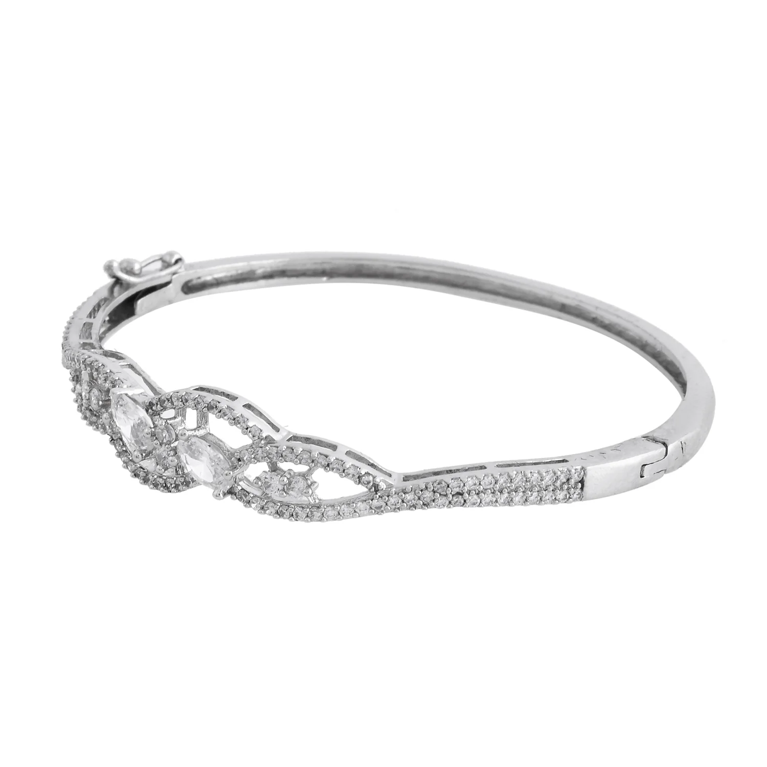 Sparkling Elegance Celestial Petals American Diamond Bracelet - Image 4