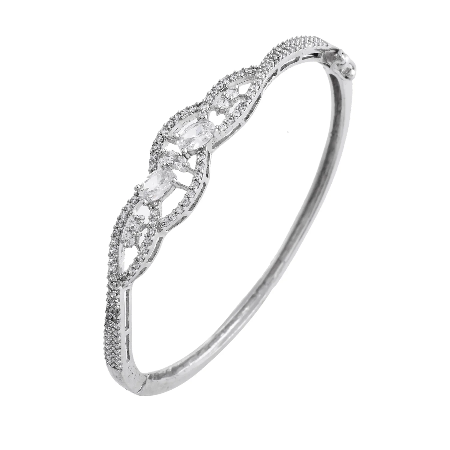 Sparkling Elegance Celestial Petals American Diamond Bracelet - Image 5