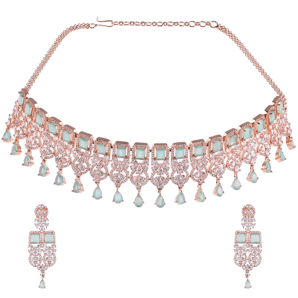 Sparkling Opulence Choker Cubic Zirconia Jewellery Set - Image 3