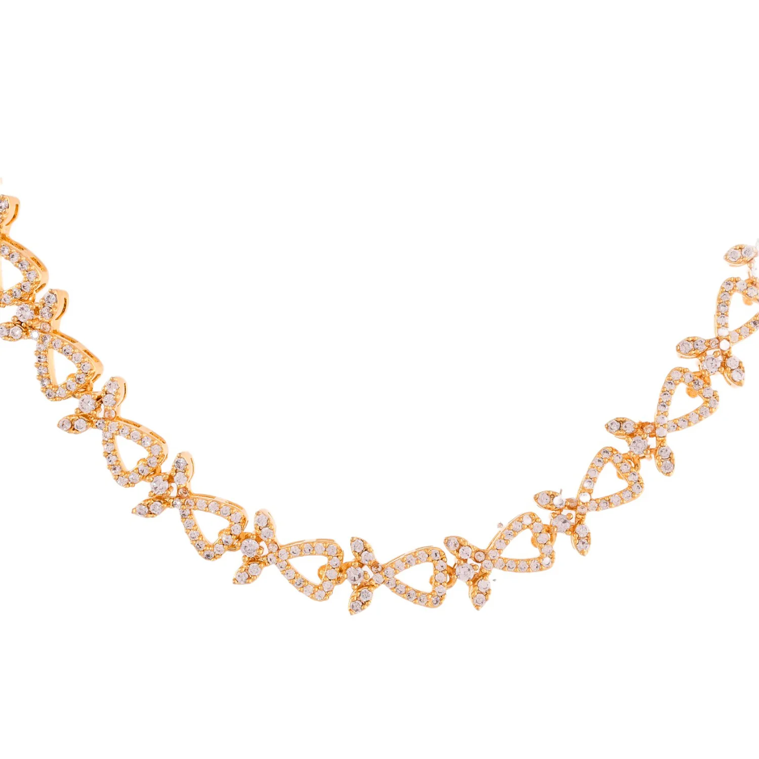 Sparkling Elegance Classic Gold-Plated American Diamond Necklace Set - Image 5