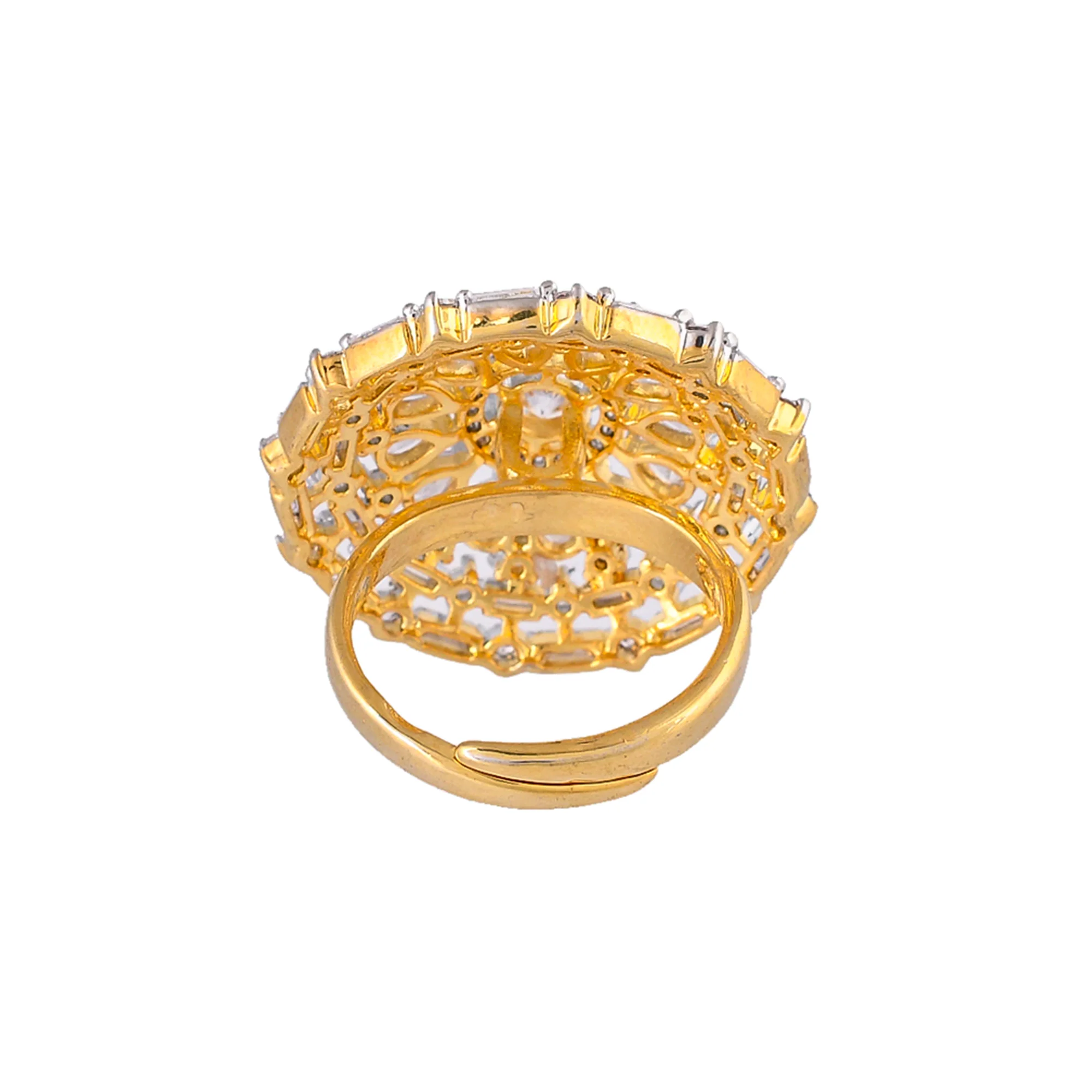 Sparkling Elegance Cluster Setting Cz Cocktail Ring - Image 5