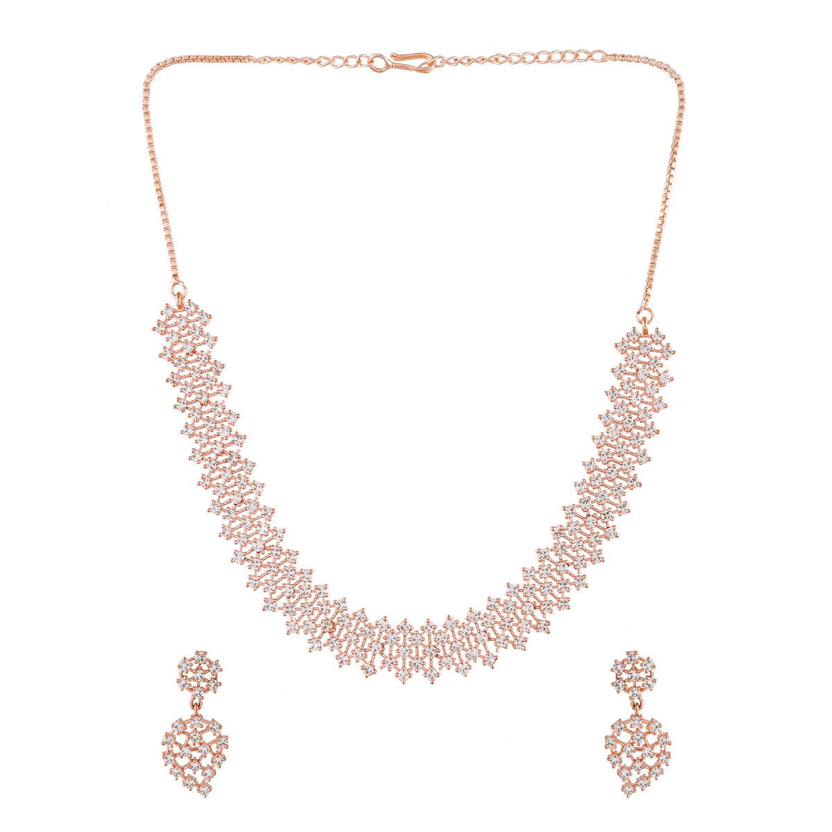Sparkling Elegance Cluster Setting CZ Jewellery Set - Image 4