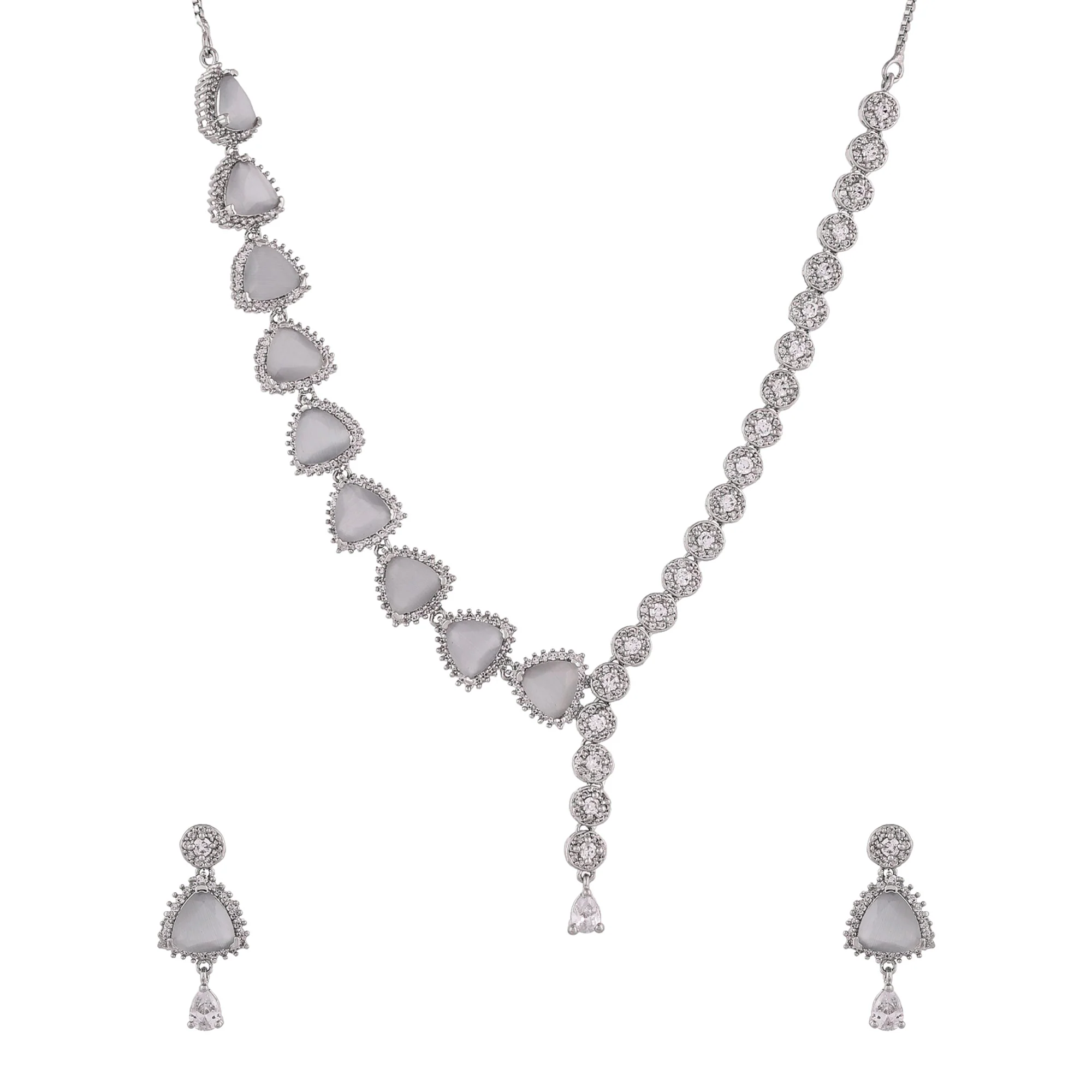 Sparkling Elegance Contemporary Design Coloured Cz Jewellery Set - Image 4