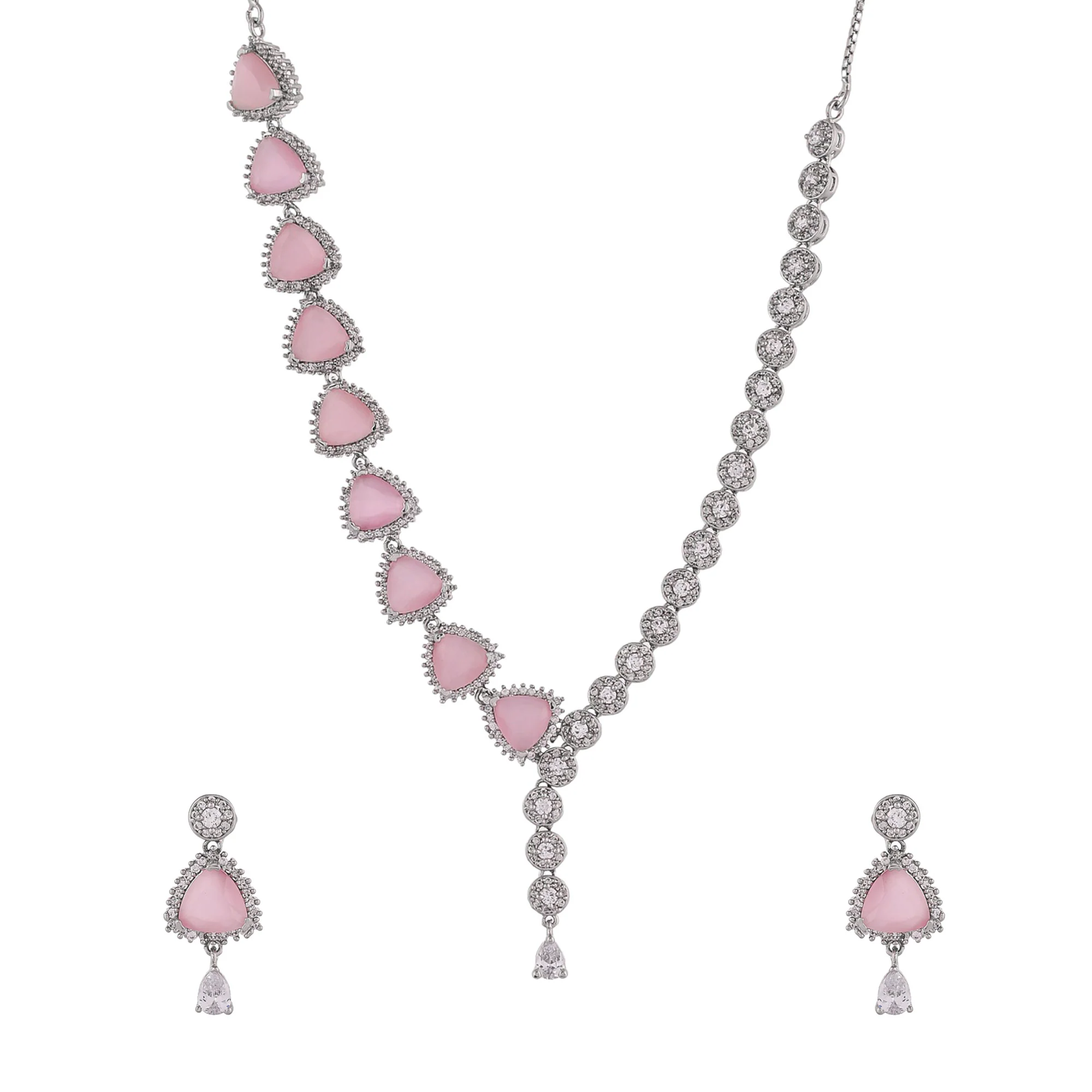 Sparkling Elegance Contemporary Design Cz Jewellery Set - Image 3