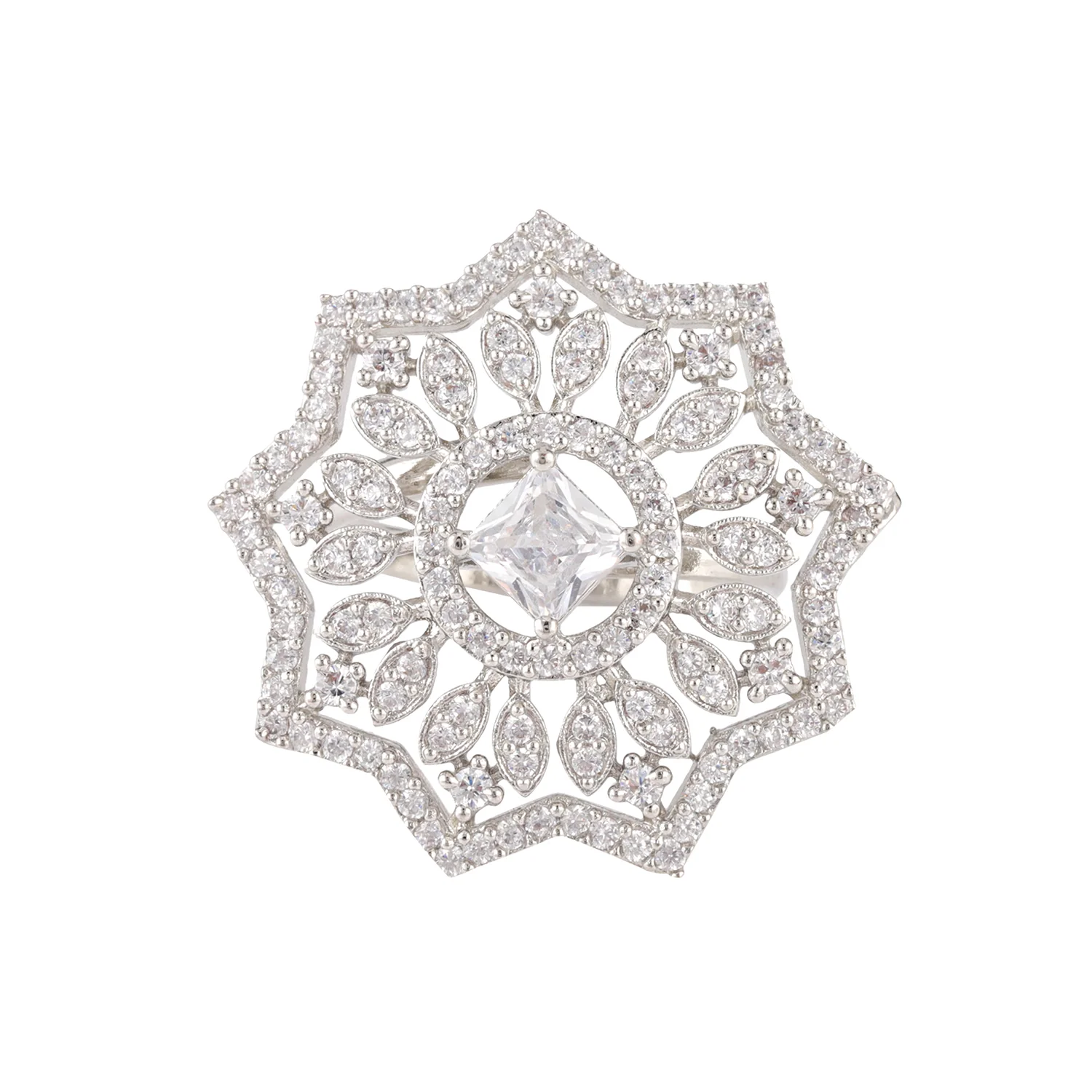 Sparkling Elegance Crystal Crown American Diamond Ring - Image 4