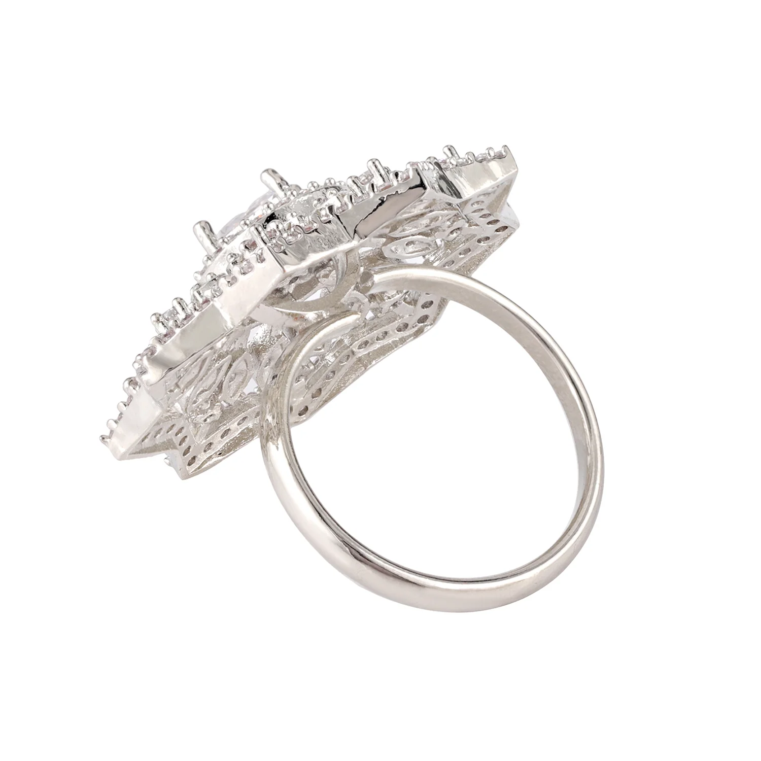 Sparkling Elegance Crystal Crown American Diamond Ring - Image 5