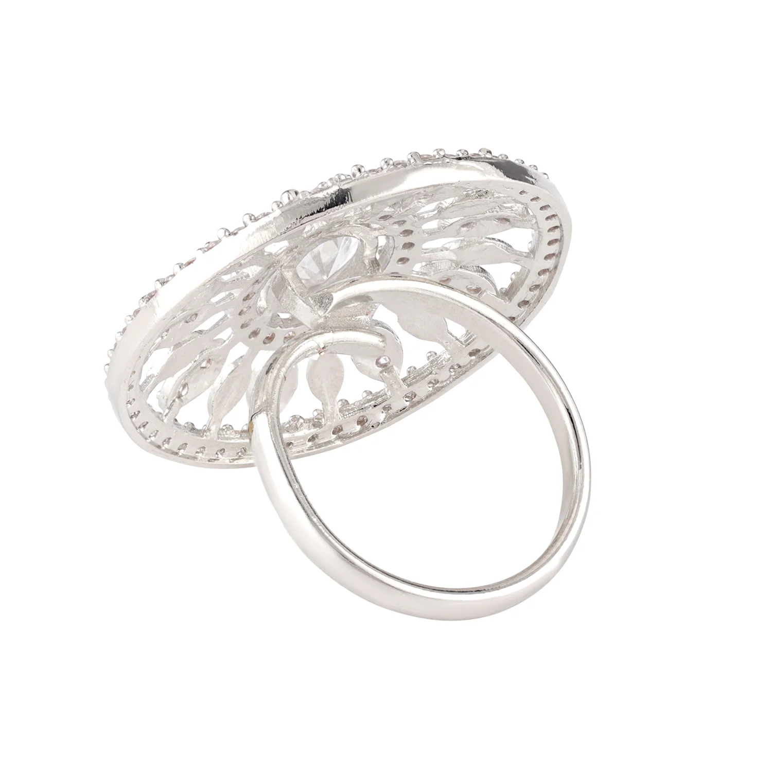 Sparkling Elegance Crystal Flora American Diamond Ring - Image 5