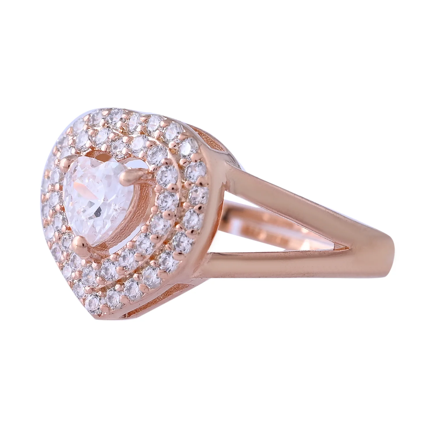 Sparkling Elegance Crystal Heart American Diamond Solitaire Ring - Image 4
