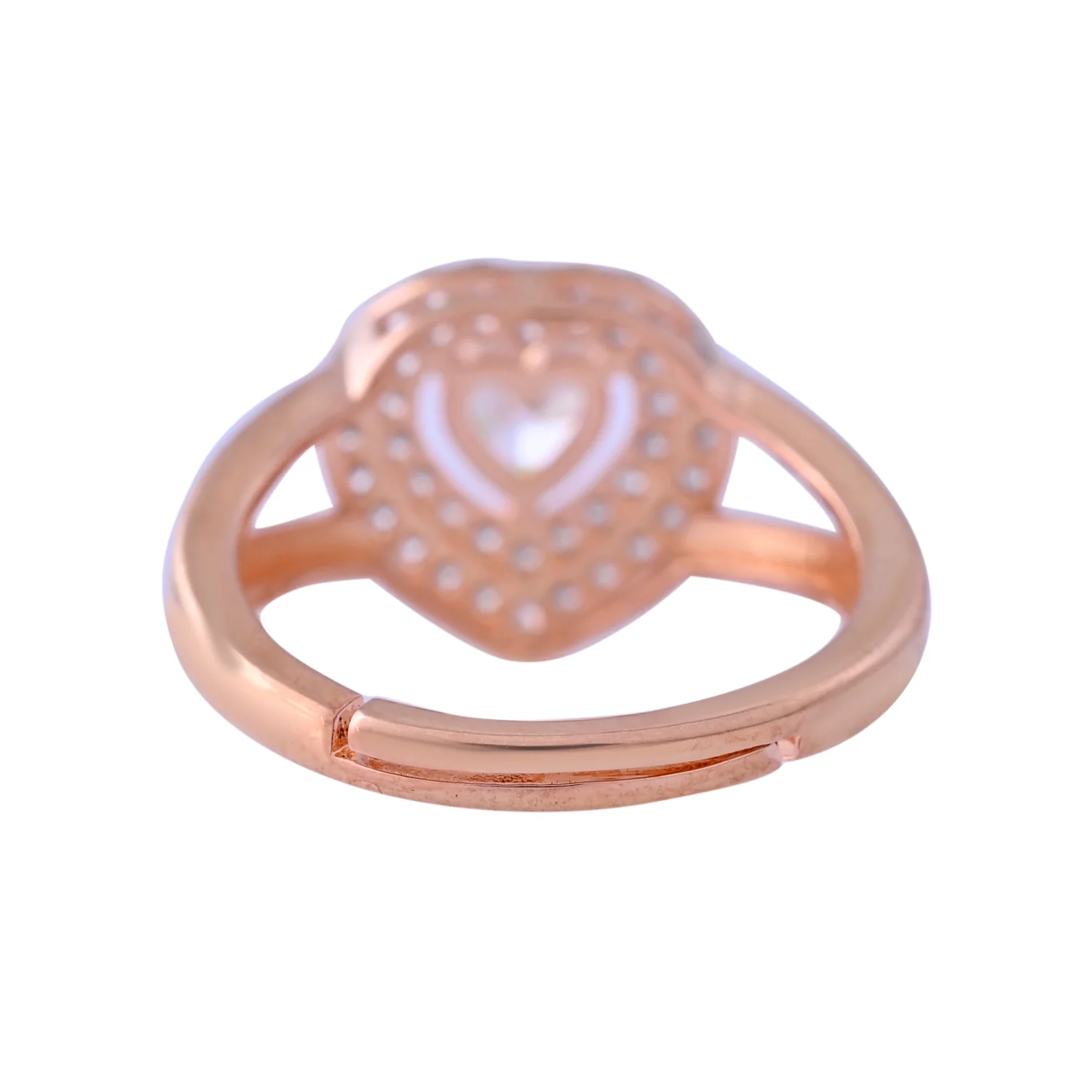 Sparkling Elegance Crystal Heart American Diamond Solitaire Ring - Image 5
