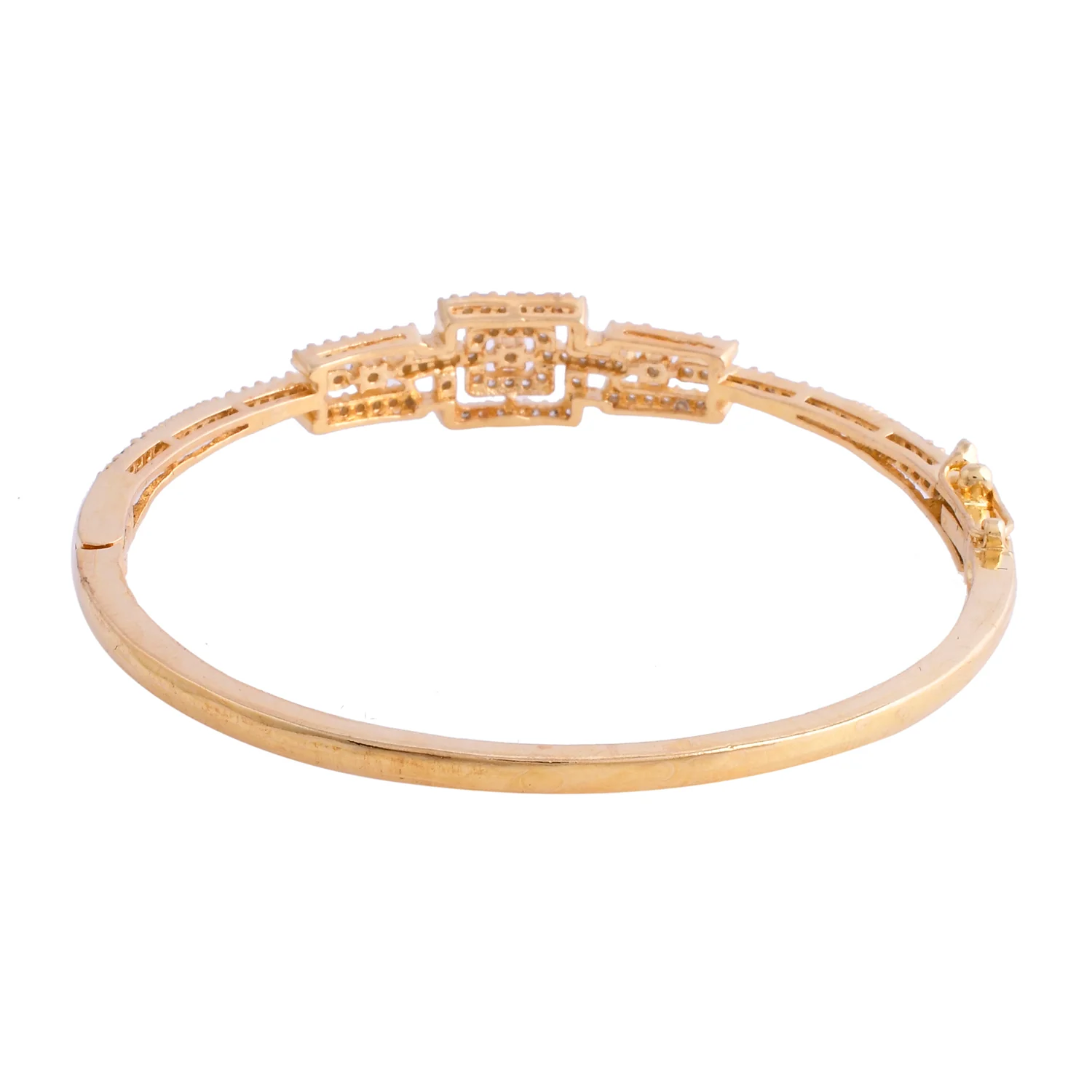 Sparkling Elegance Crystalline Tiara Gold American Diamond Bracelet - Image 5