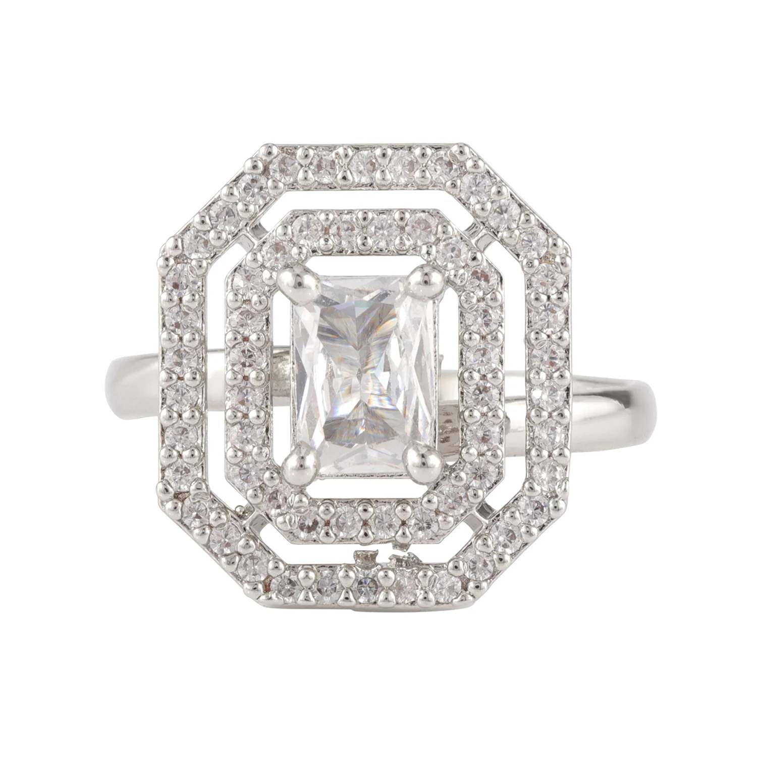 Sparkling Elegance Cubic Crown American Diamond Ring - Image 3