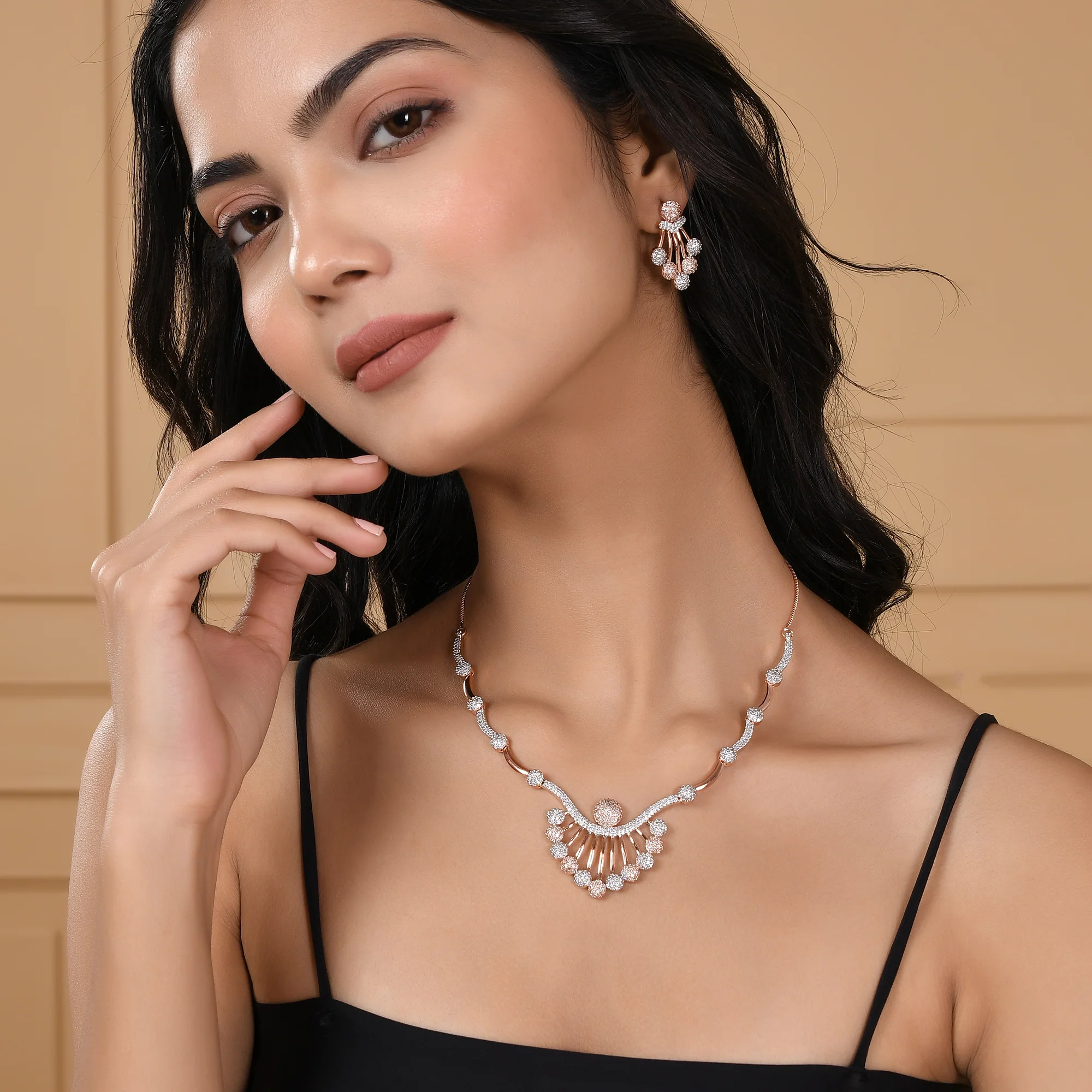 Sparkling Elegance Cz Contemporary Jewellery Set - Image 2