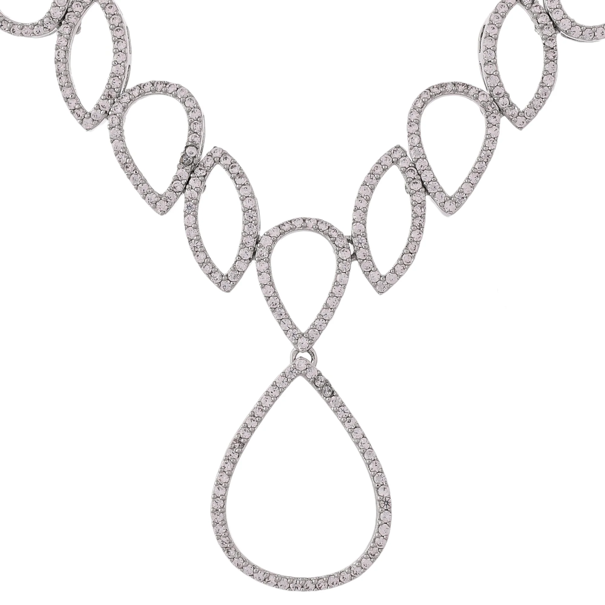 Sparkling Elegance Dazzling Droplet Necklace Set - Image 6