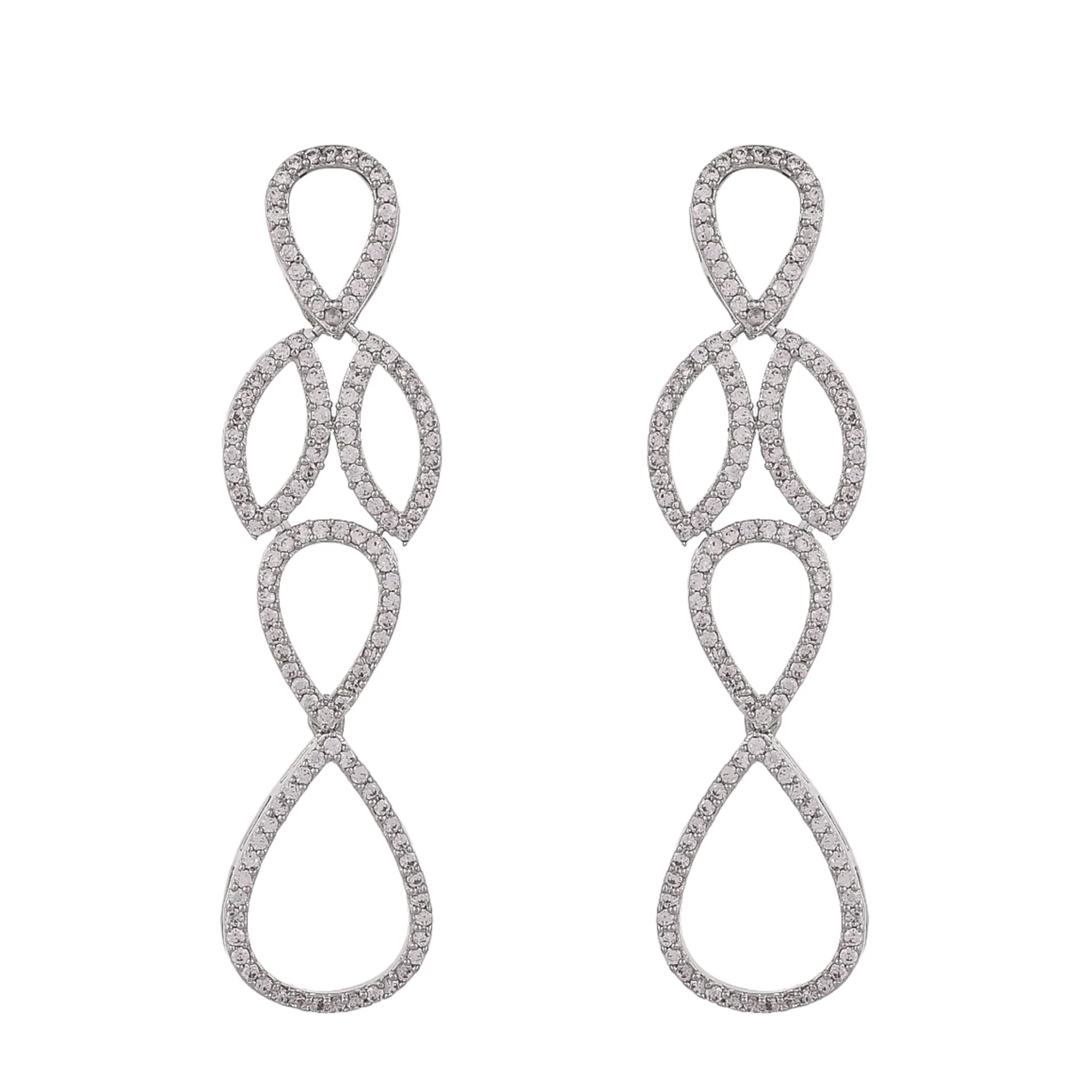 Sparkling Elegance Dazzling Droplet Necklace Set - Image 7