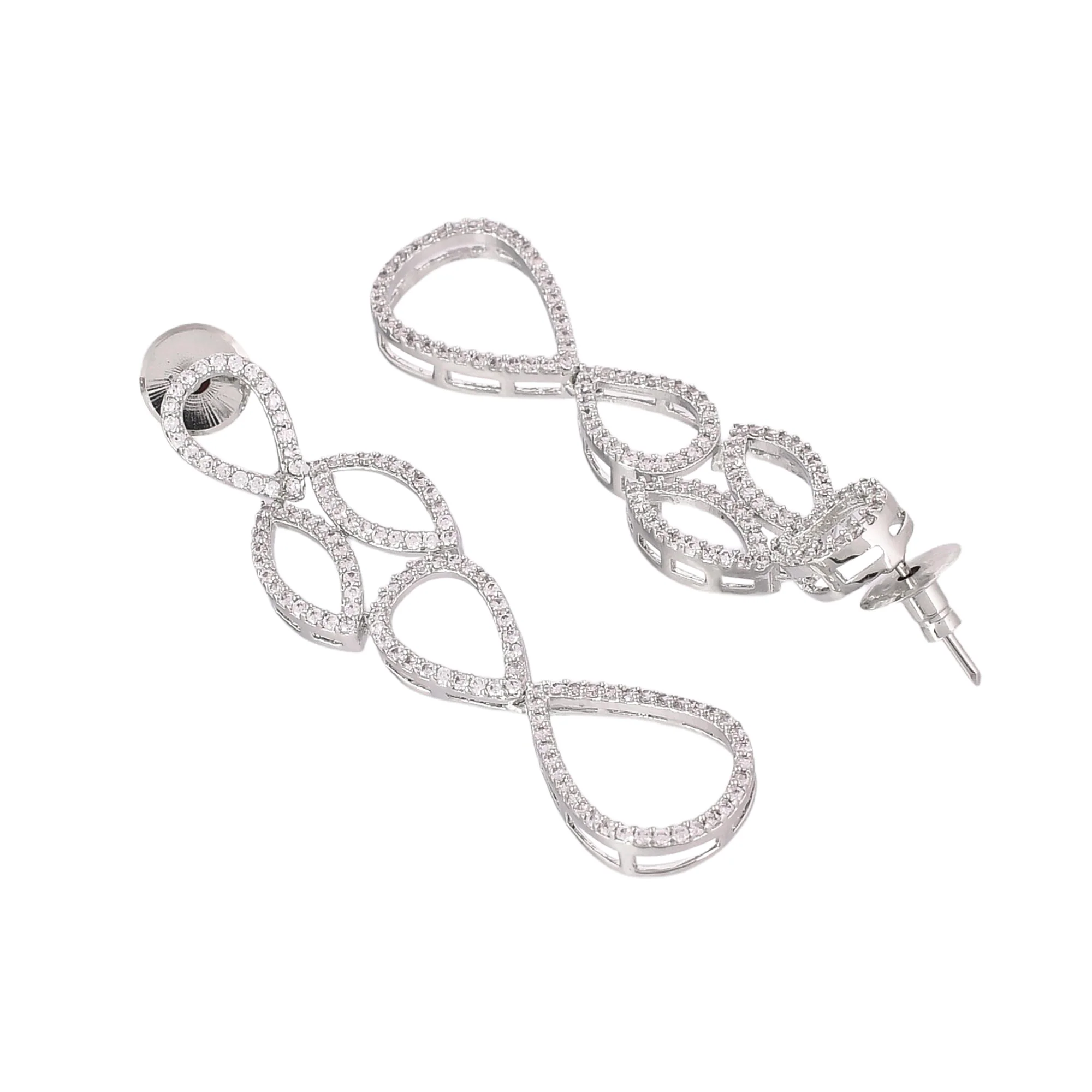 Sparkling Elegance Dazzling Droplet Necklace Set - Image 8