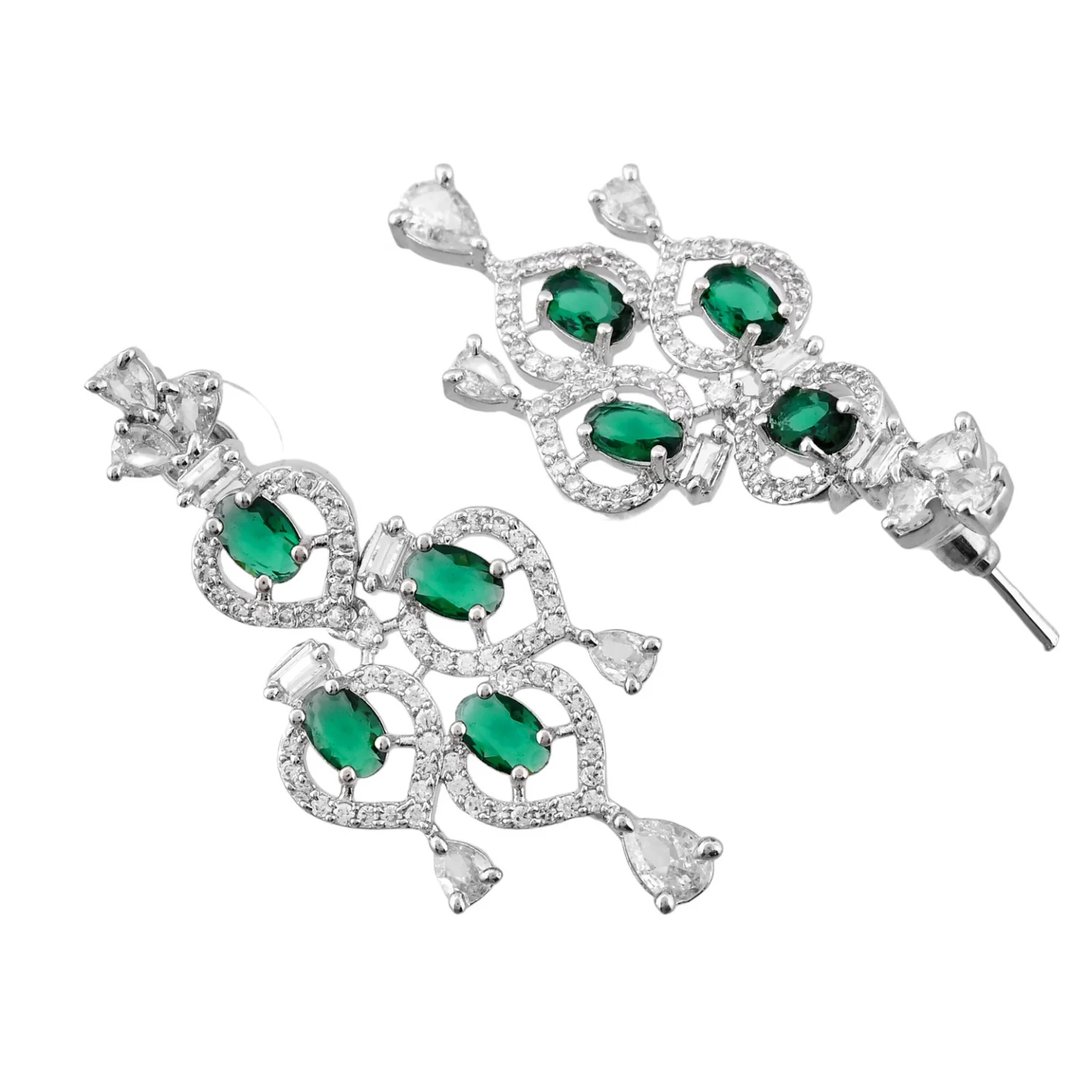 Sparkling Elegance Dew-Kissed American Diamond Necklace Set - Image 7