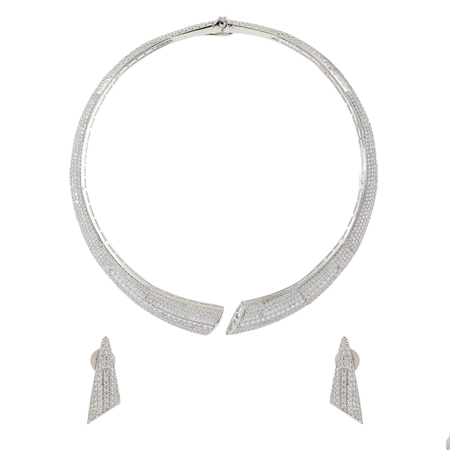 Sparkling Elegance Diamond Frost Luxe Hasli Necklace Set - Image 3