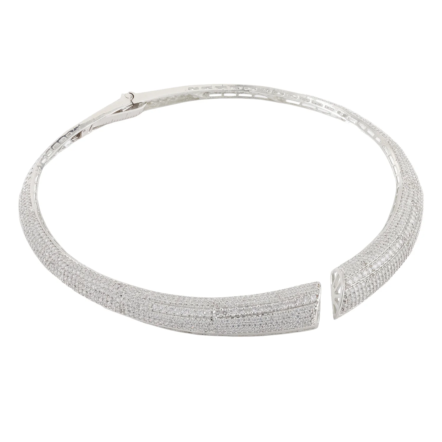 Sparkling Elegance Diamond Frost Luxe Hasli Necklace Set - Image 4