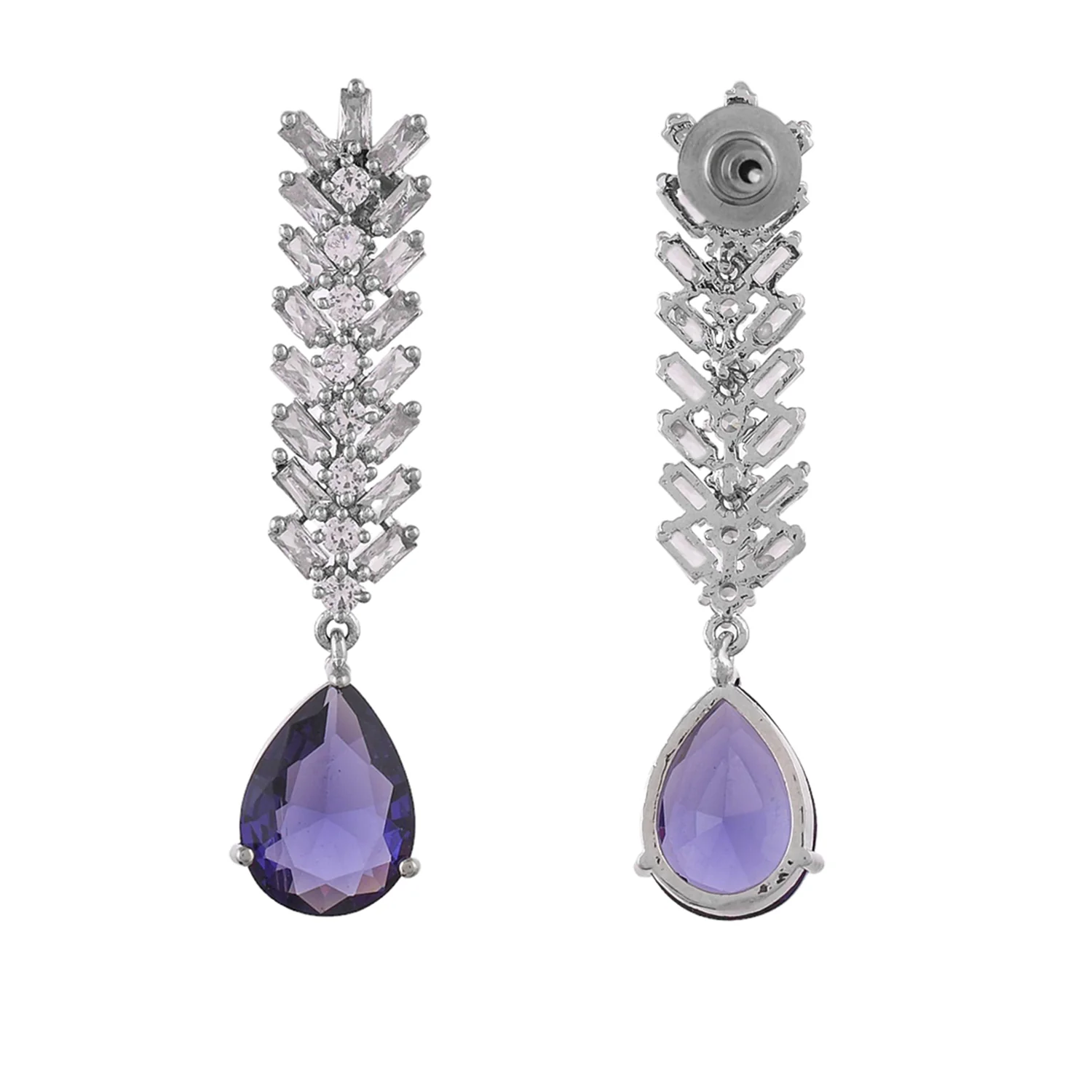 Sparkling Elegance Elegant Teardrop Blue Earrings - Image 5