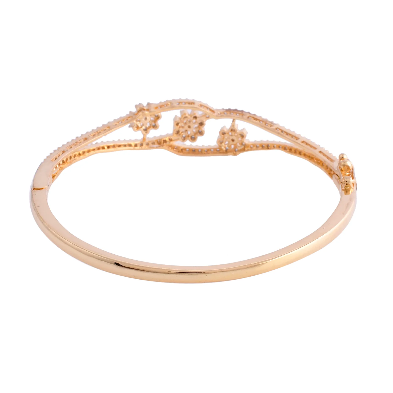 Sparkling Elegance Elysian Vine Gold American Diamond Bracelet - Image 5