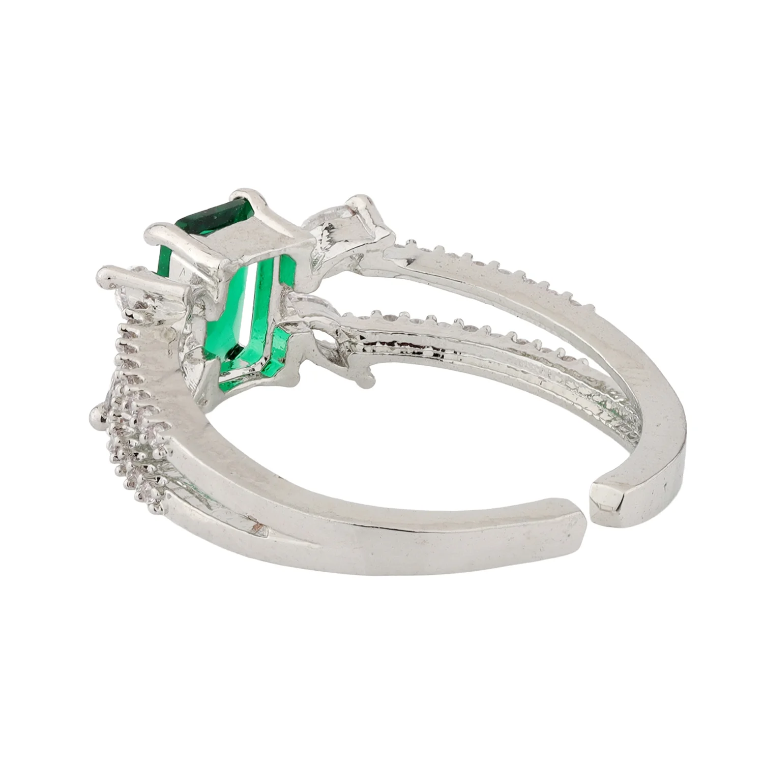 Sparkling Elegance Emerald Harmony Statement Ring - Image 3