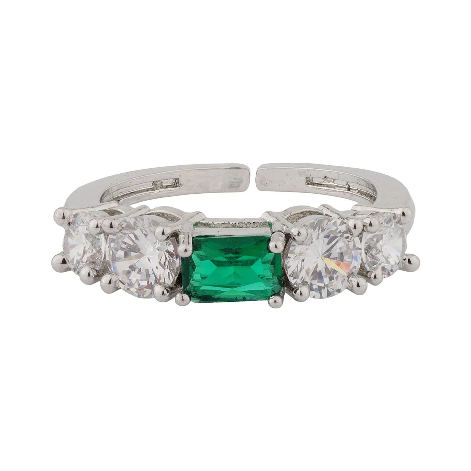 Sparkling Elegance Emerald Radiance Statement Ring - Image 4