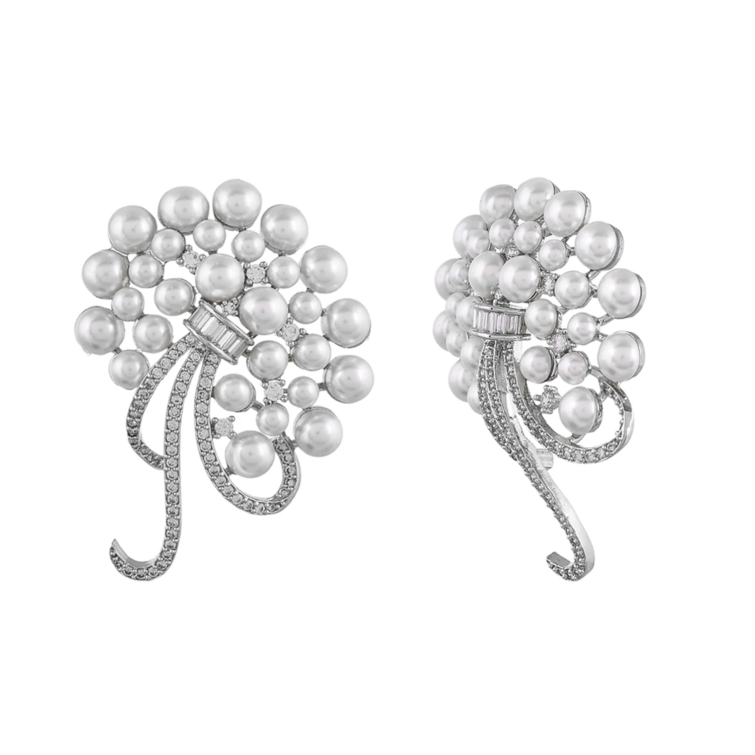 Sparkling Elegance Enchanted Peacock Brass Earrings - Image 3