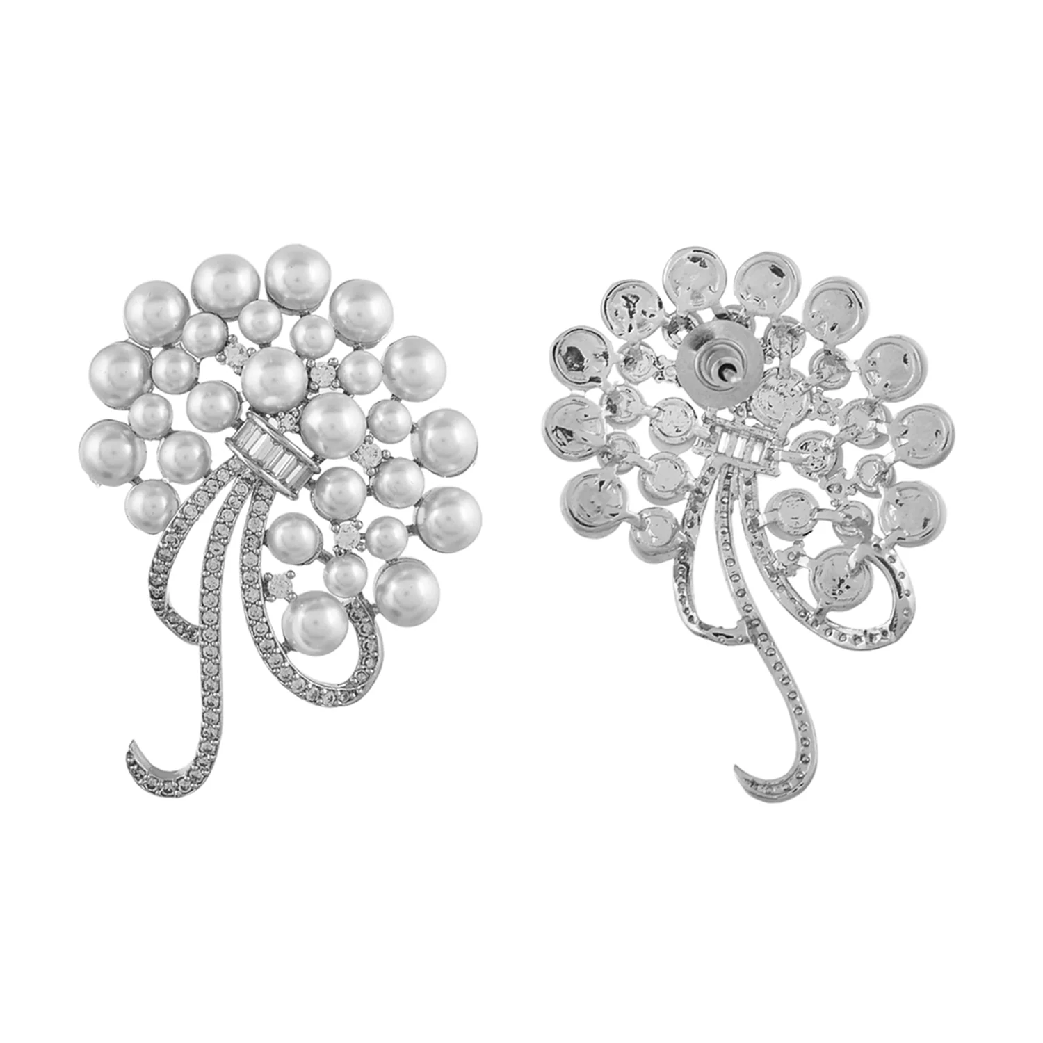 Sparkling Elegance Enchanted Peacock Brass Earrings - Image 5