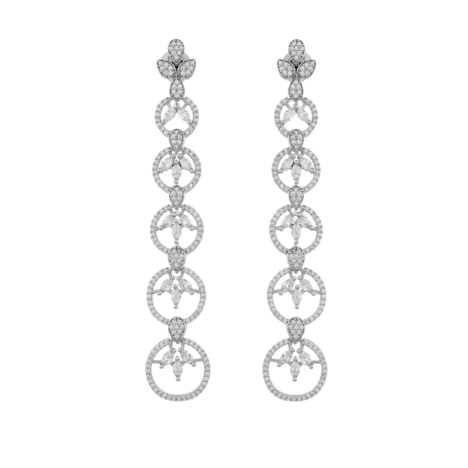 Sparkling Elegance Eternal Grace American Diamond Dangler Earrings - Image 4