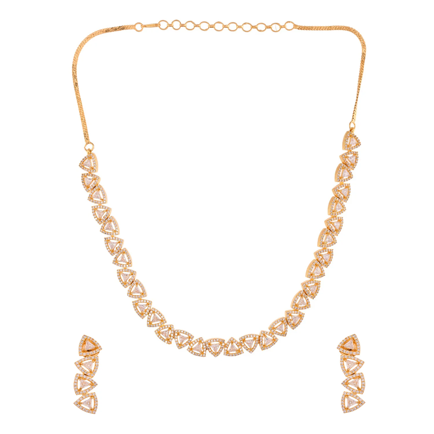 Sparkling Elegance Eternal Grace American Diamond Necklace Set - Image 4