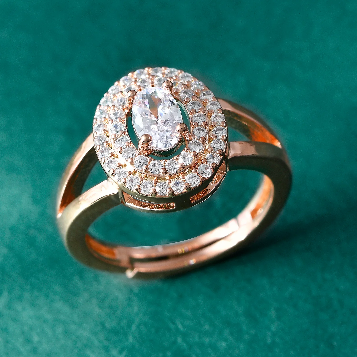 Sparkling Elegance Eternity American Diamond Solitaire Ring