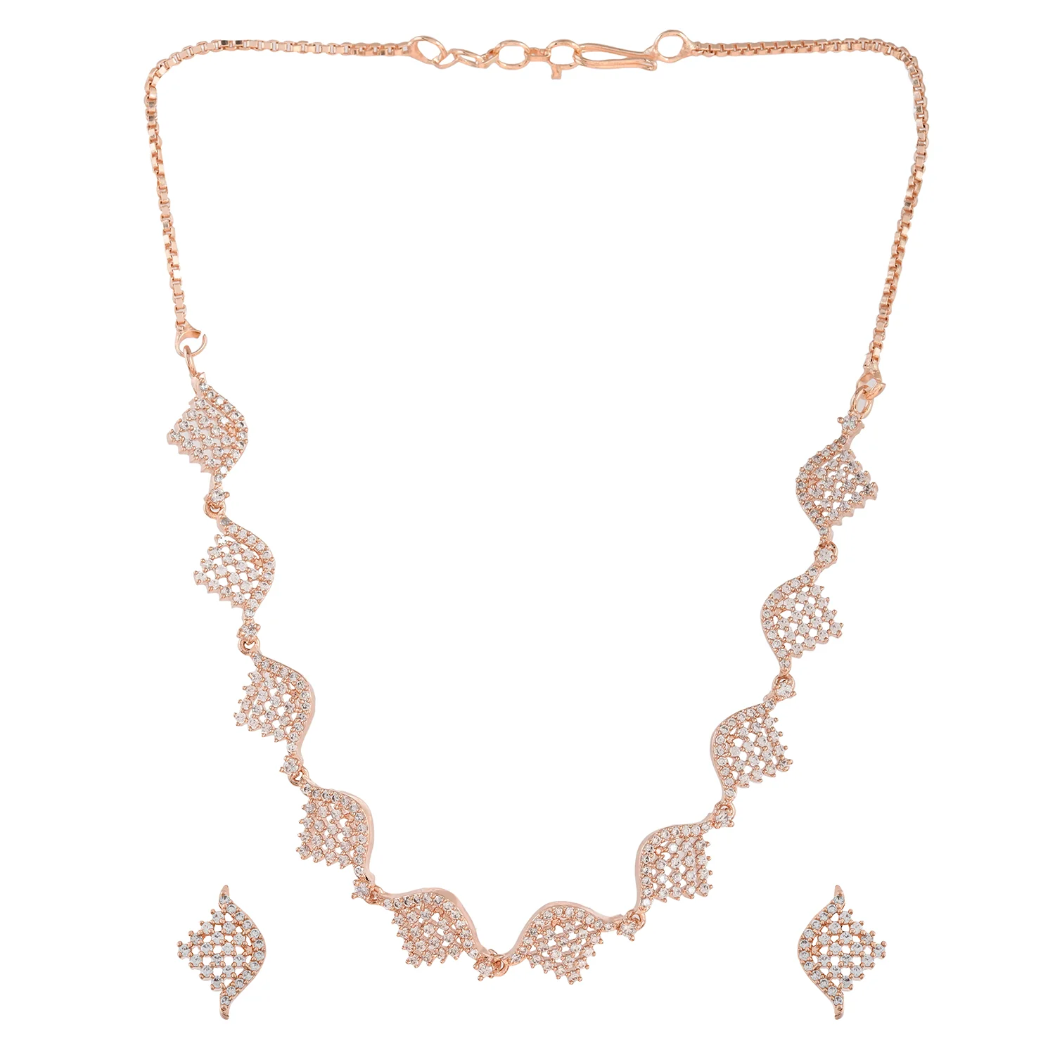 Sparkling Elegance Ethereal Beauty American Diamond Necklace Set - Image 3