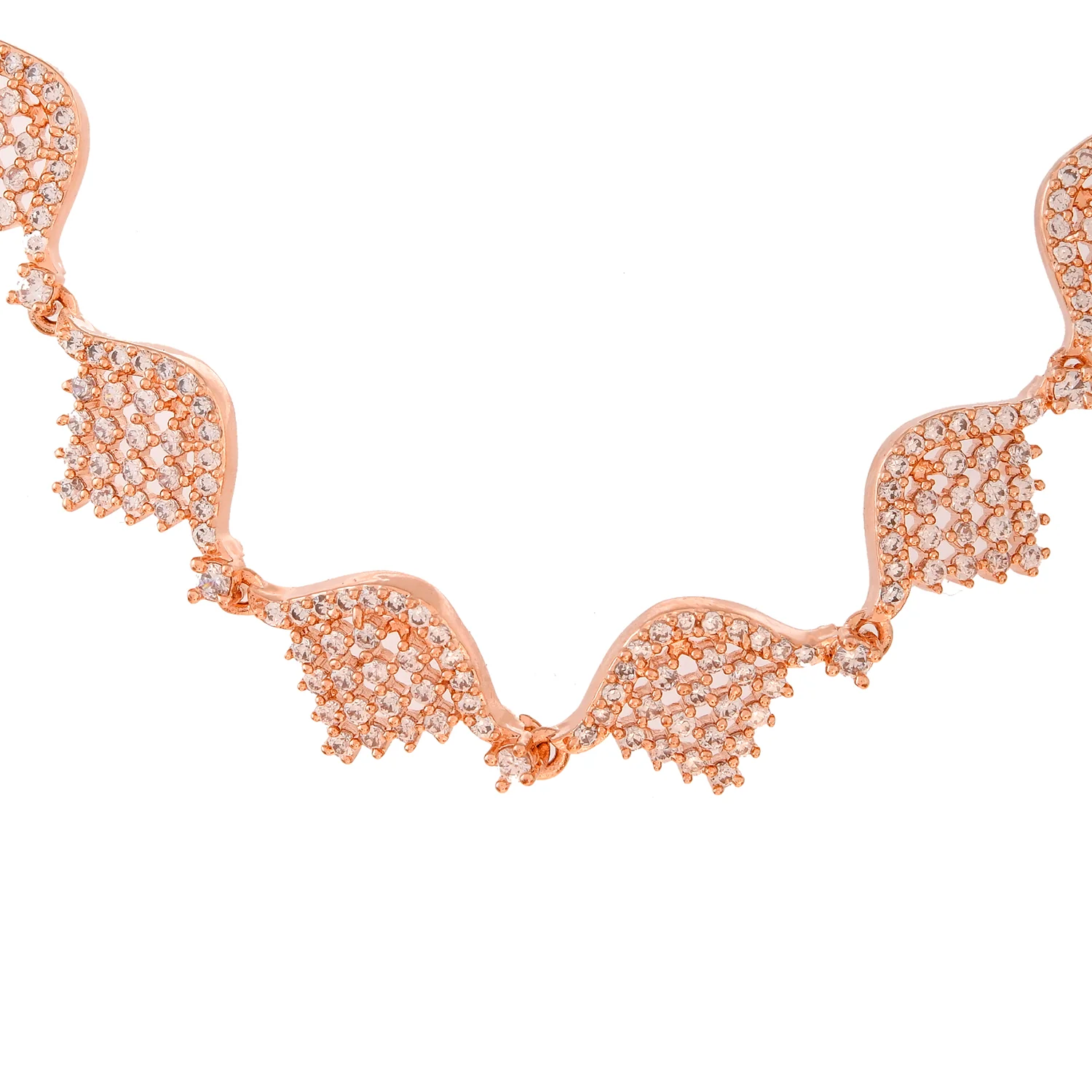 Sparkling Elegance Ethereal Beauty American Diamond Necklace Set - Image 4