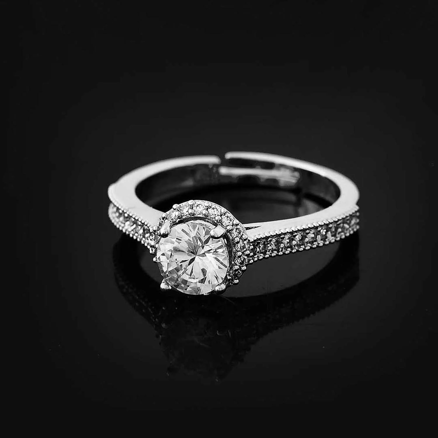 Sparkling Elegance Ethereal Glow Solitaire Ring