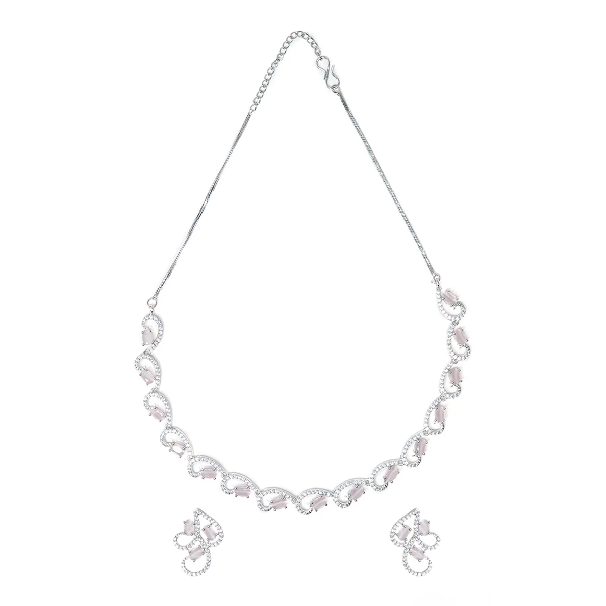 Sparkling Elegance Eye-Catching Necklace Set Studded With CZ Stones - Image 3