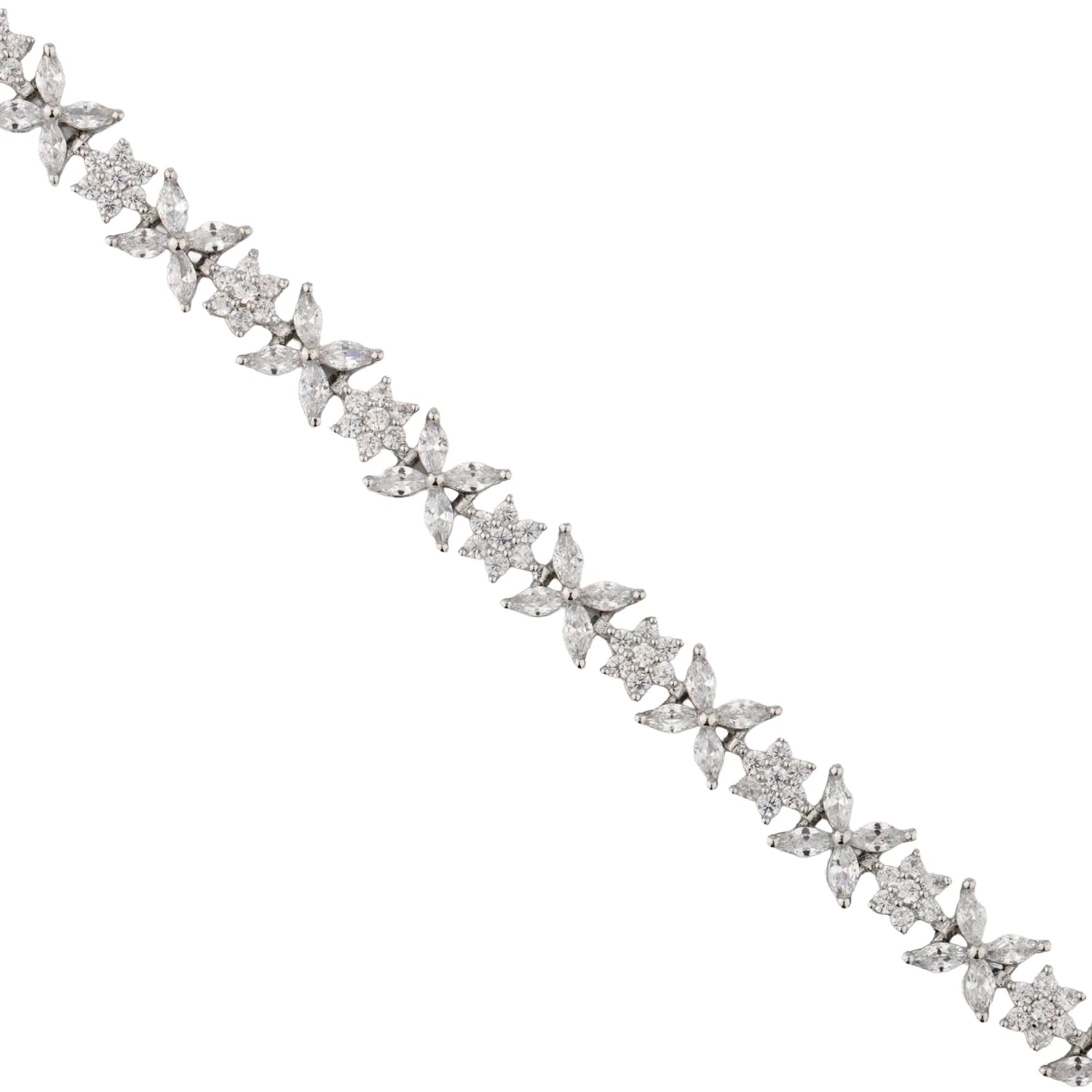 Sparkling Elegance Flora Bloom American Diamond Tennis Bracelet - Image 4