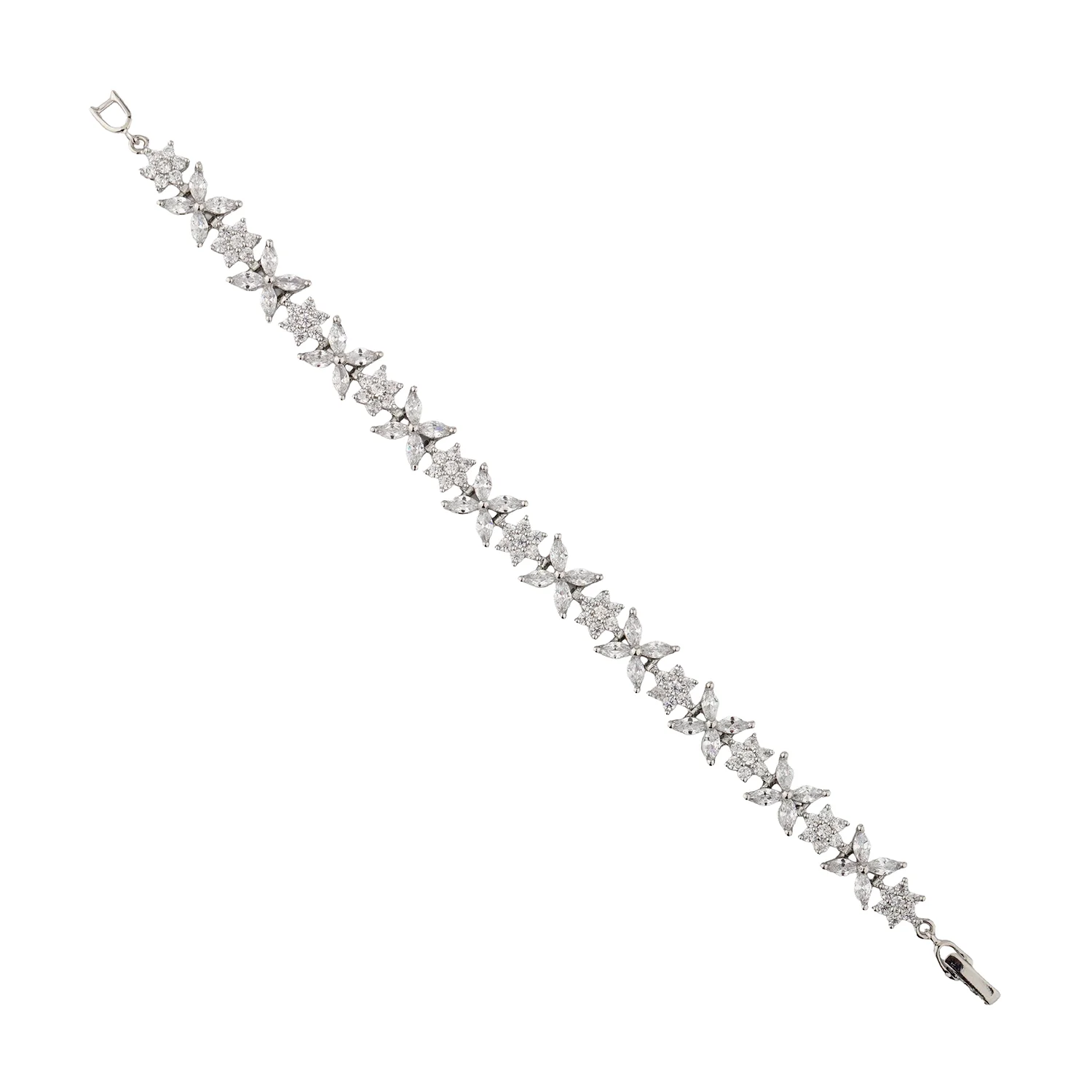 Sparkling Elegance Flora Bloom American Diamond Tennis Bracelet - Image 5
