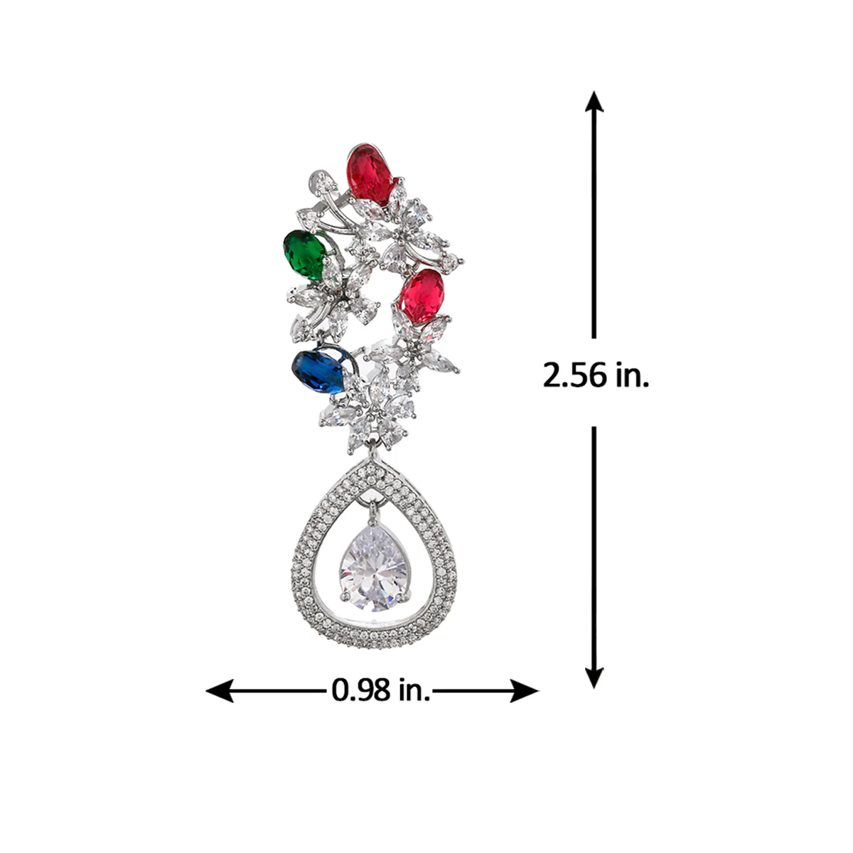 Sparkling Elegance Floral Butterfly Shaped Earrings - Image 6