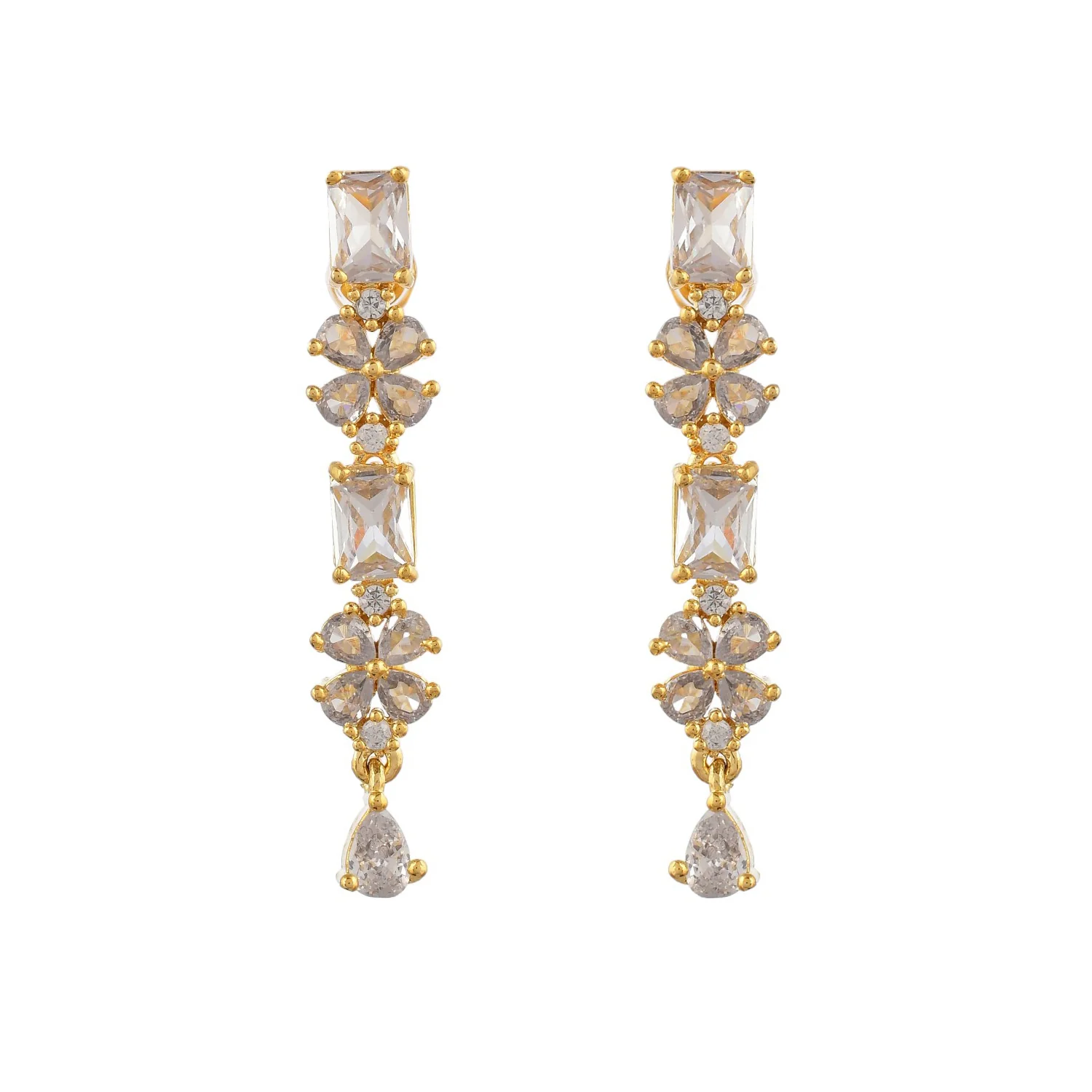 Sparkling Elegance Floral Gold-Plated Necklace Set - Image 6